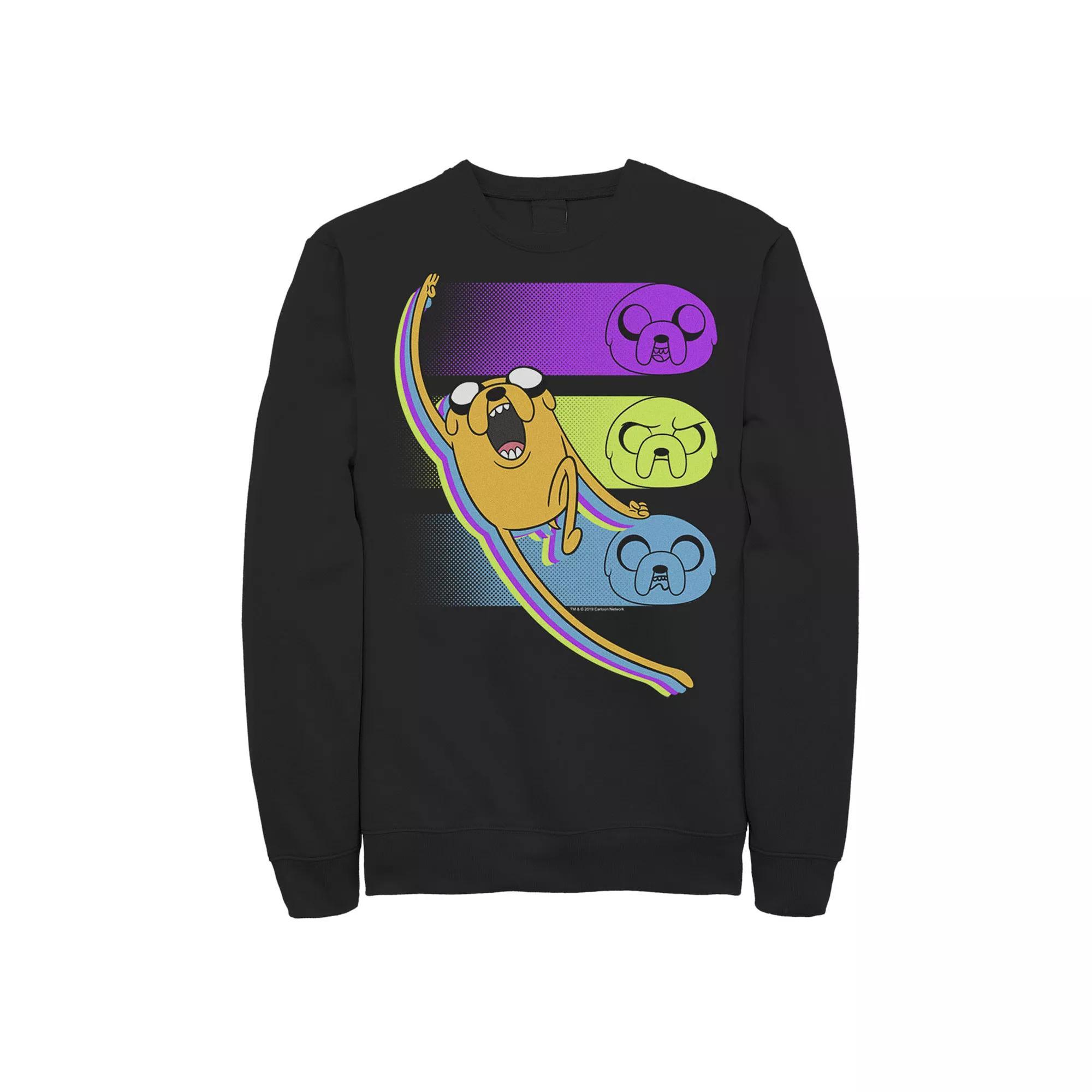 Men's Cartoon Network Adventure Time Jake Emotions Sweatshirt, Size: XL, Black Product Image