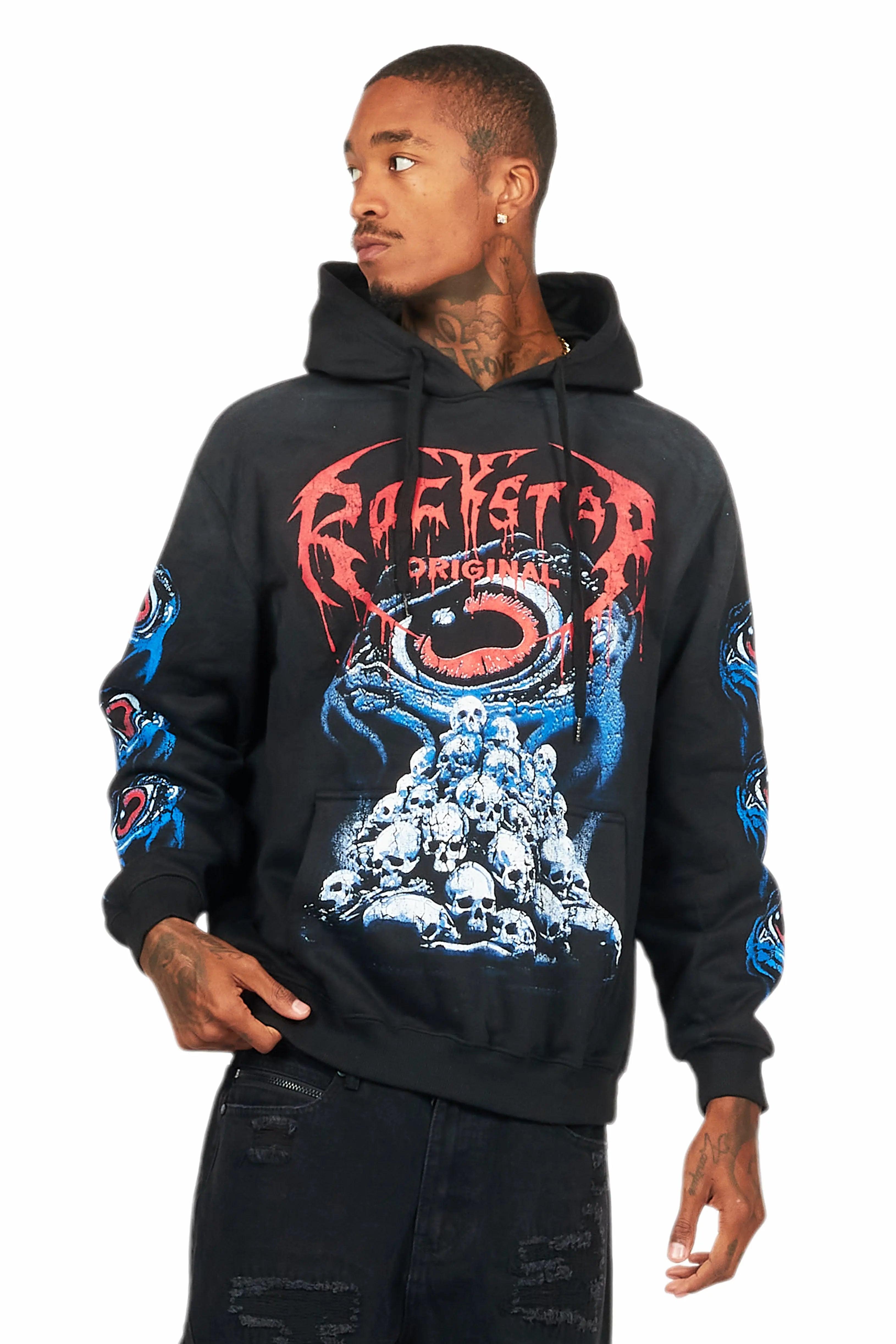 Vicious Black Graphic Hoodie Male Product Image