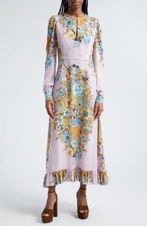 Womens Floral Cut-Out Midi-Dress Product Image