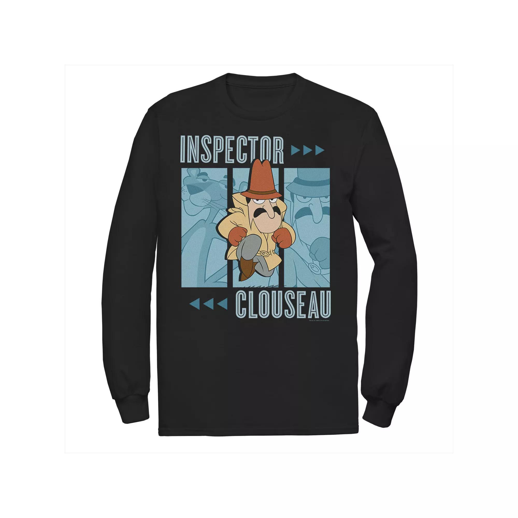 Men's Pink Panther Inspector Clouseau Trio Panels Long Sleeve Graphic Tee,  Product Image