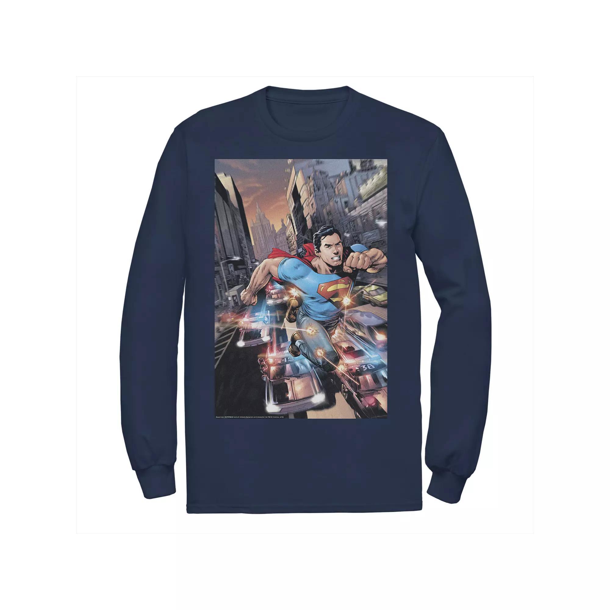 Men's DC Comics Superman Flashing Lights Poster Tee,  Product Image