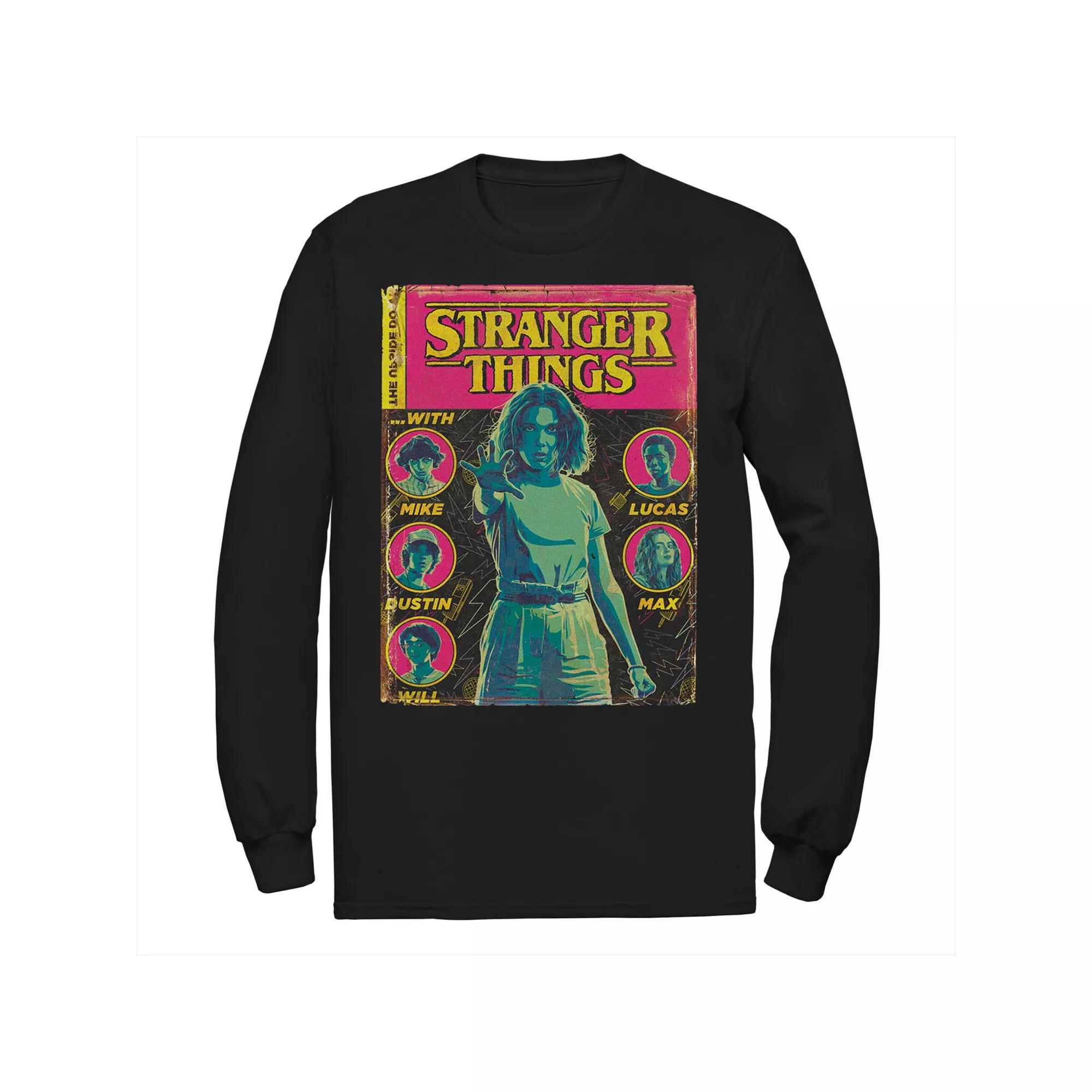 Men's Stranger Things Group Shot Comic Cover Tee, Size: Small, Black Product Image