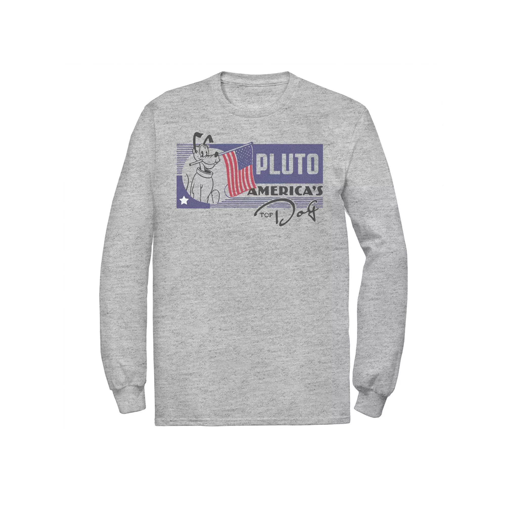 Disney's Mickey Mouse & Friends Big & Tall Pluto America's Top Dog Long Sleeve Graphic Tee, Men's,  Product Image