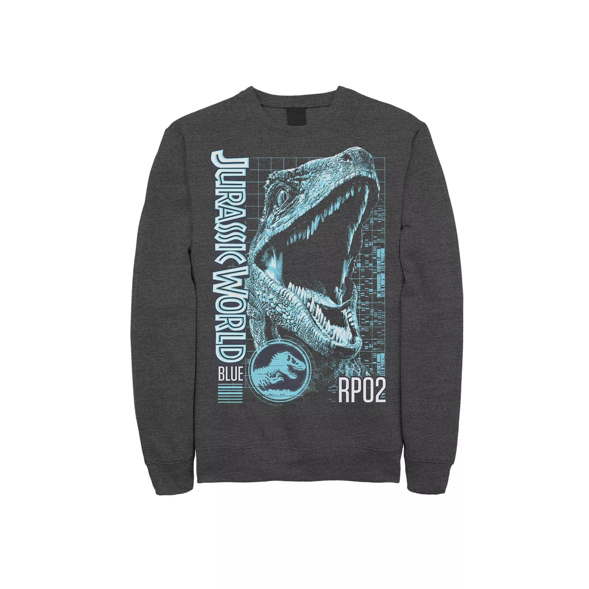 Men's Jurassic World Two Blue Face Tech Schematic Sweatshirt,  Product Image