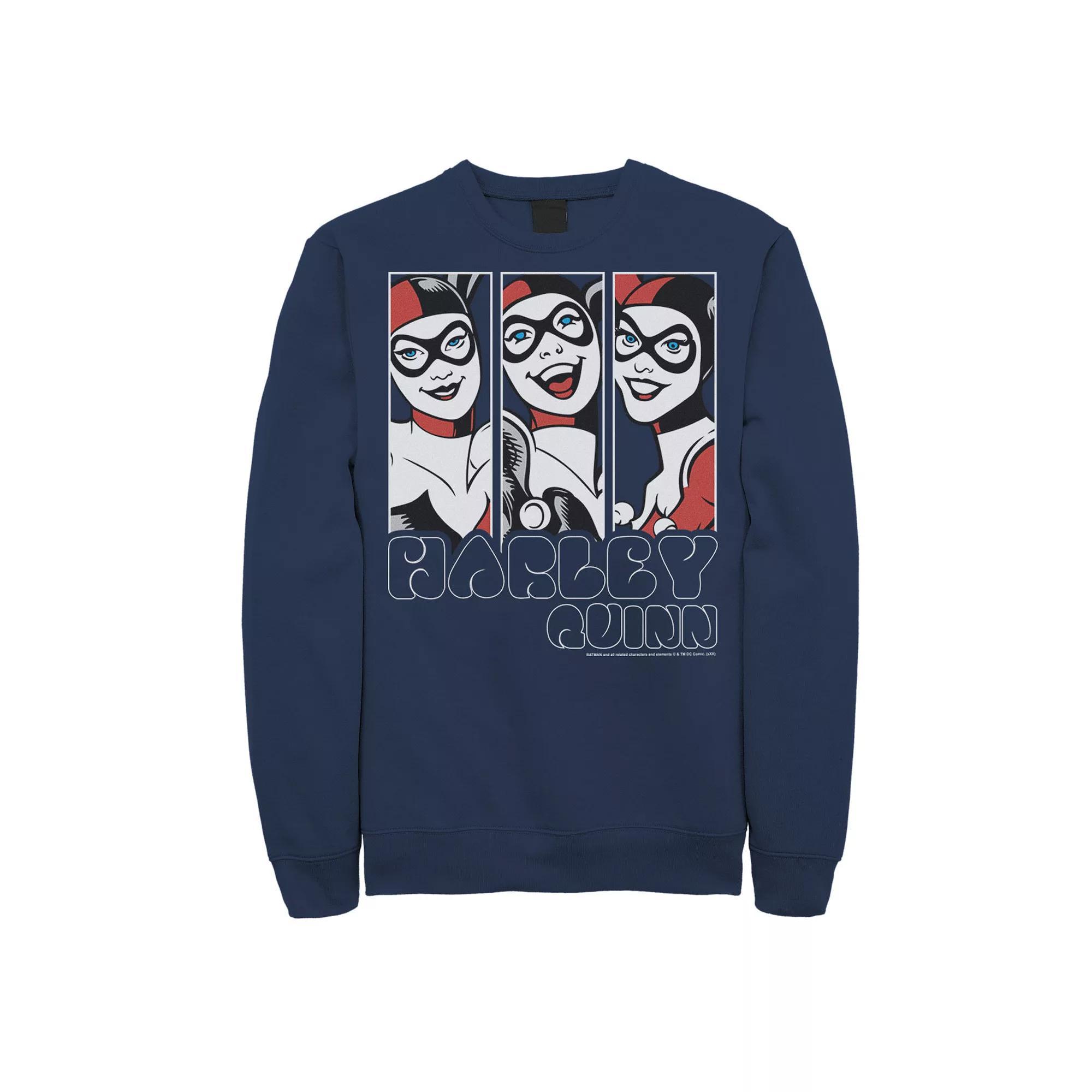 Men's Batman Harley Quinn Vintage Portrait Panel Sweatshirt,  Product Image