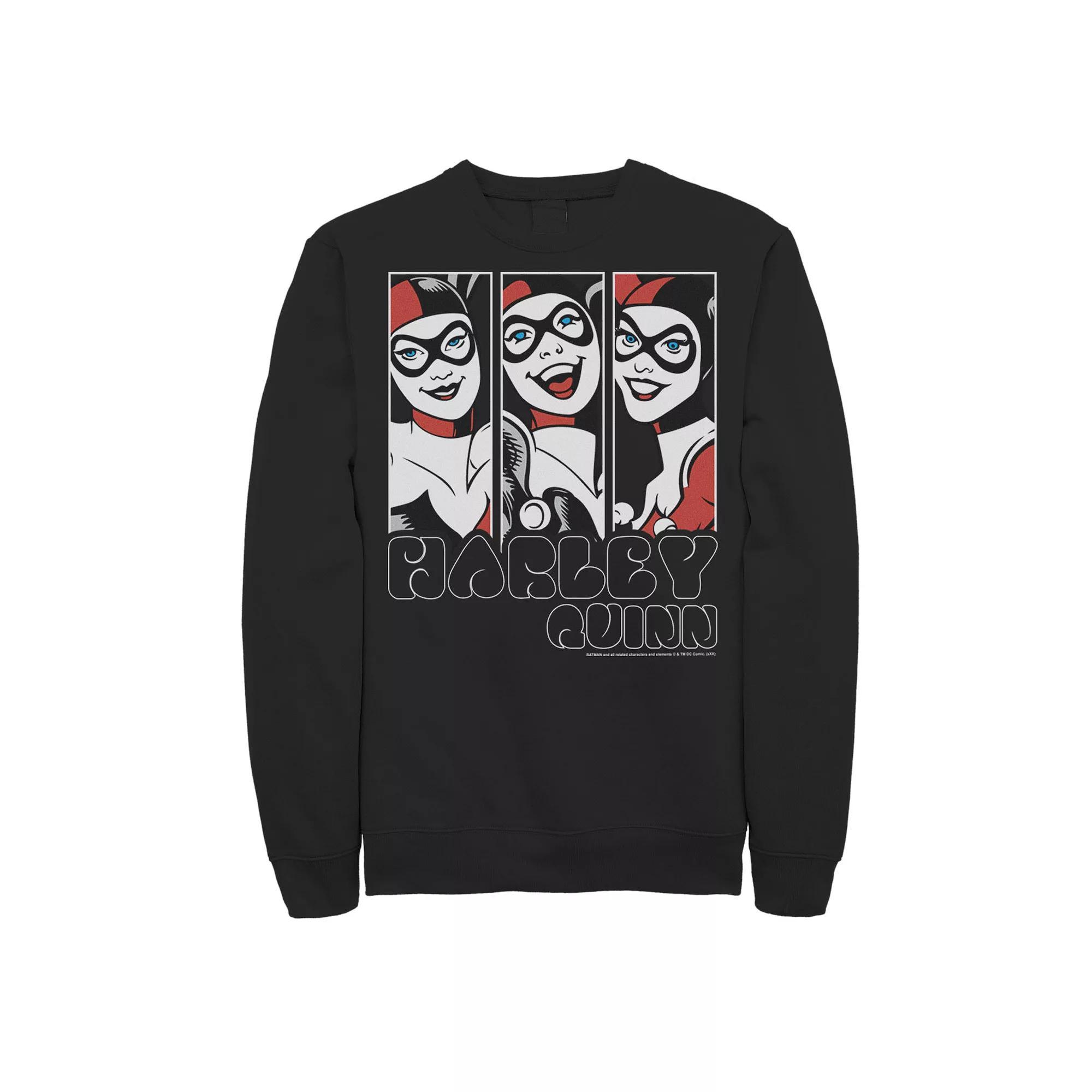 Men's Batman Harley Quinn Vintage Portrait Panel Sweatshirt,  Product Image