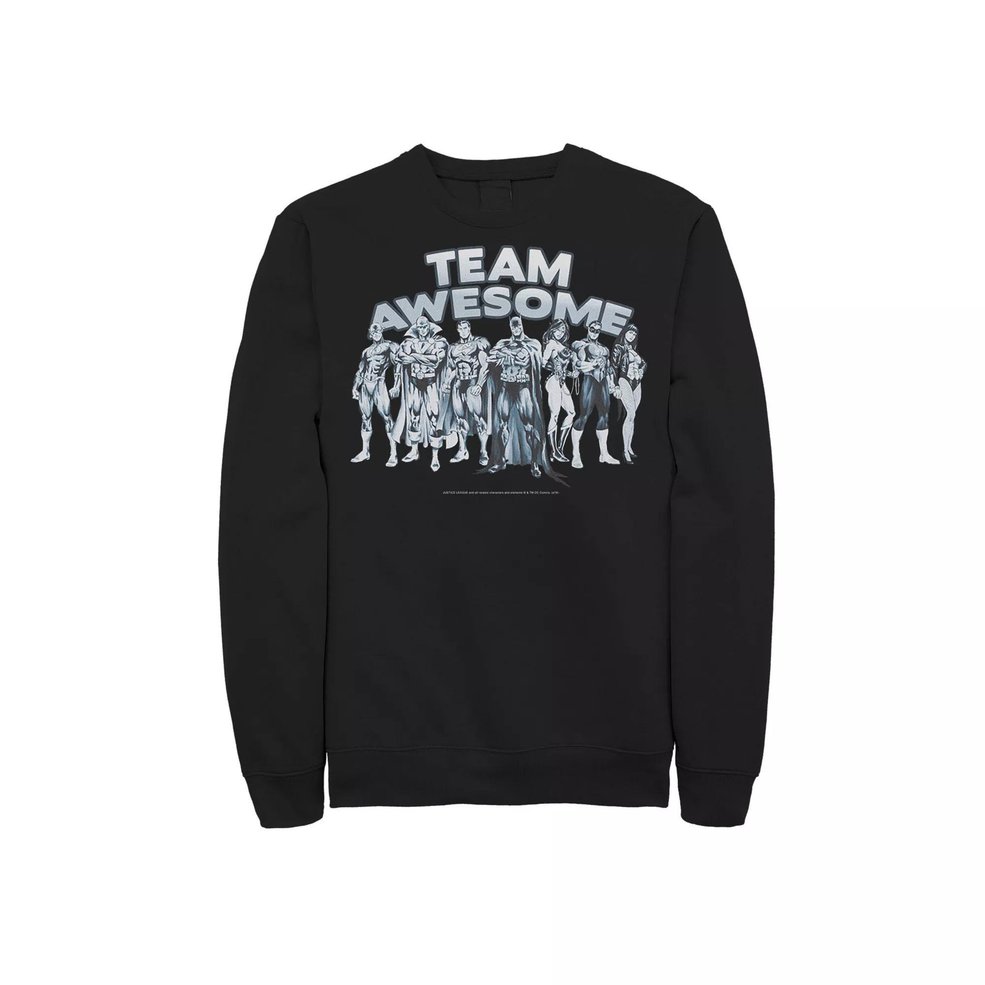 Men's DC Comics Justice League Team Lineup Sweatshirt, Size: XXL, Black Product Image