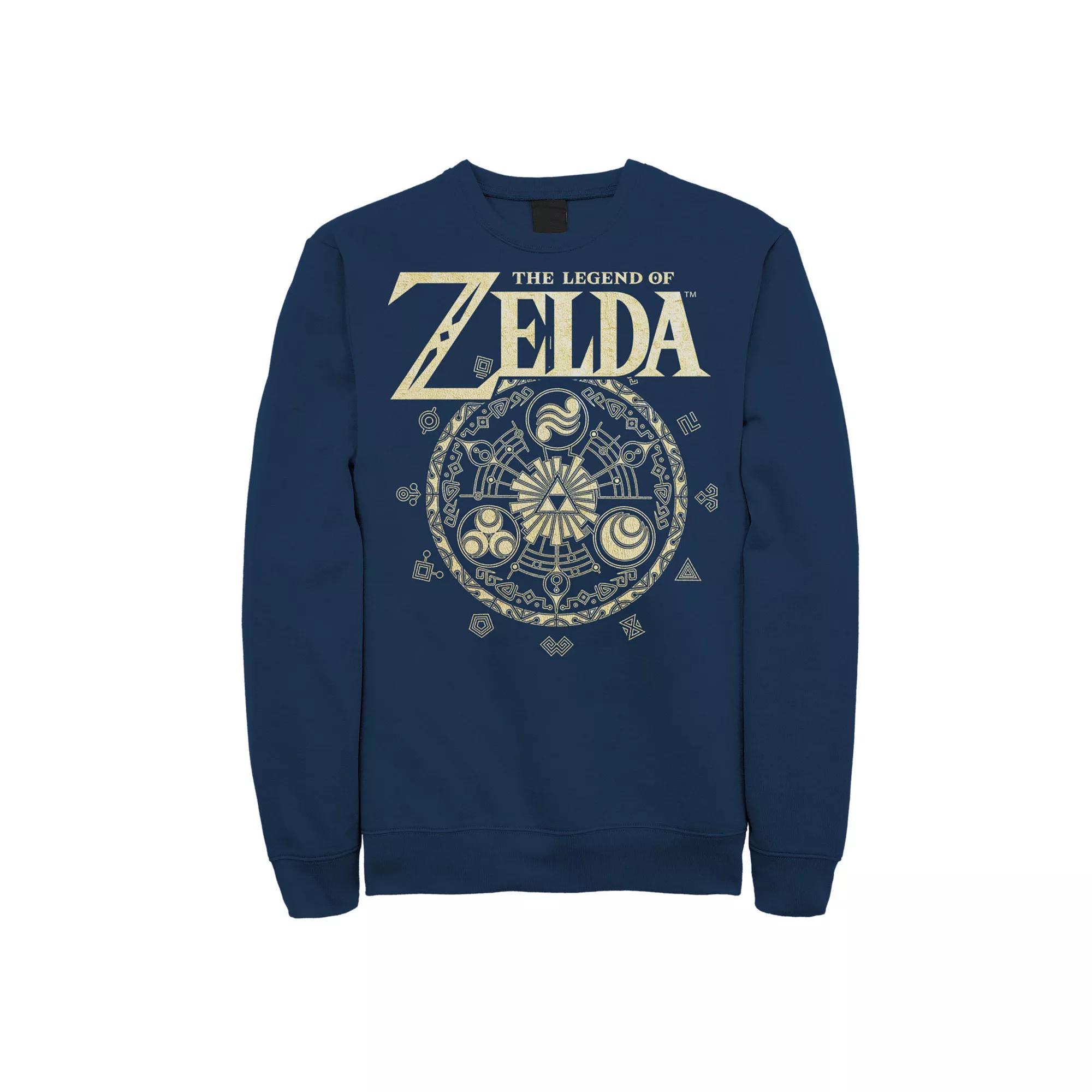 Big & Tall The Legend Of Zelda Circle Emblem Logo Graphic Fleece Pullover, Men's, Size: 4XL Tall, Blue Product Image