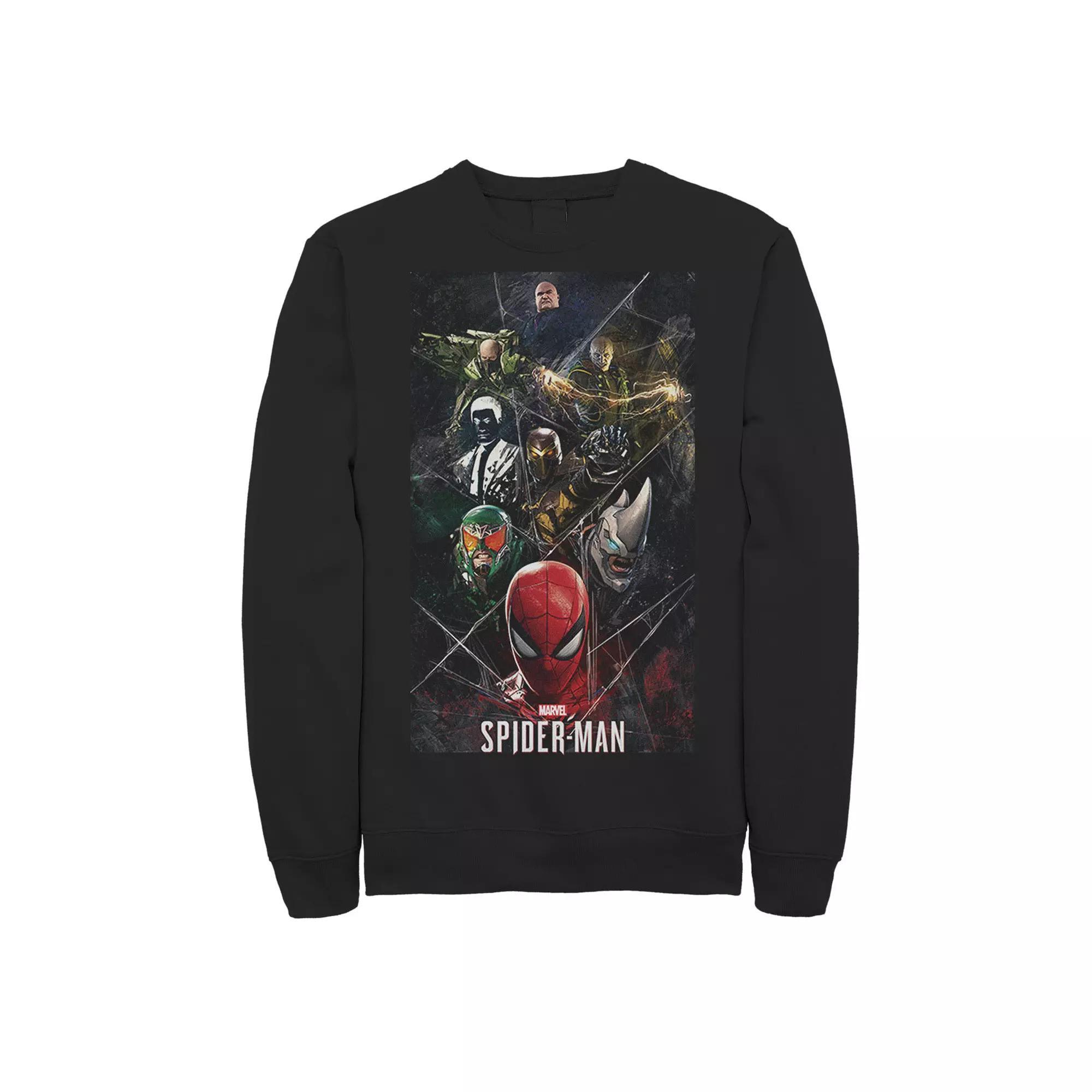 Men's Marvel Spider-Man Game Villain Web Collage Sweatshirt,  Product Image