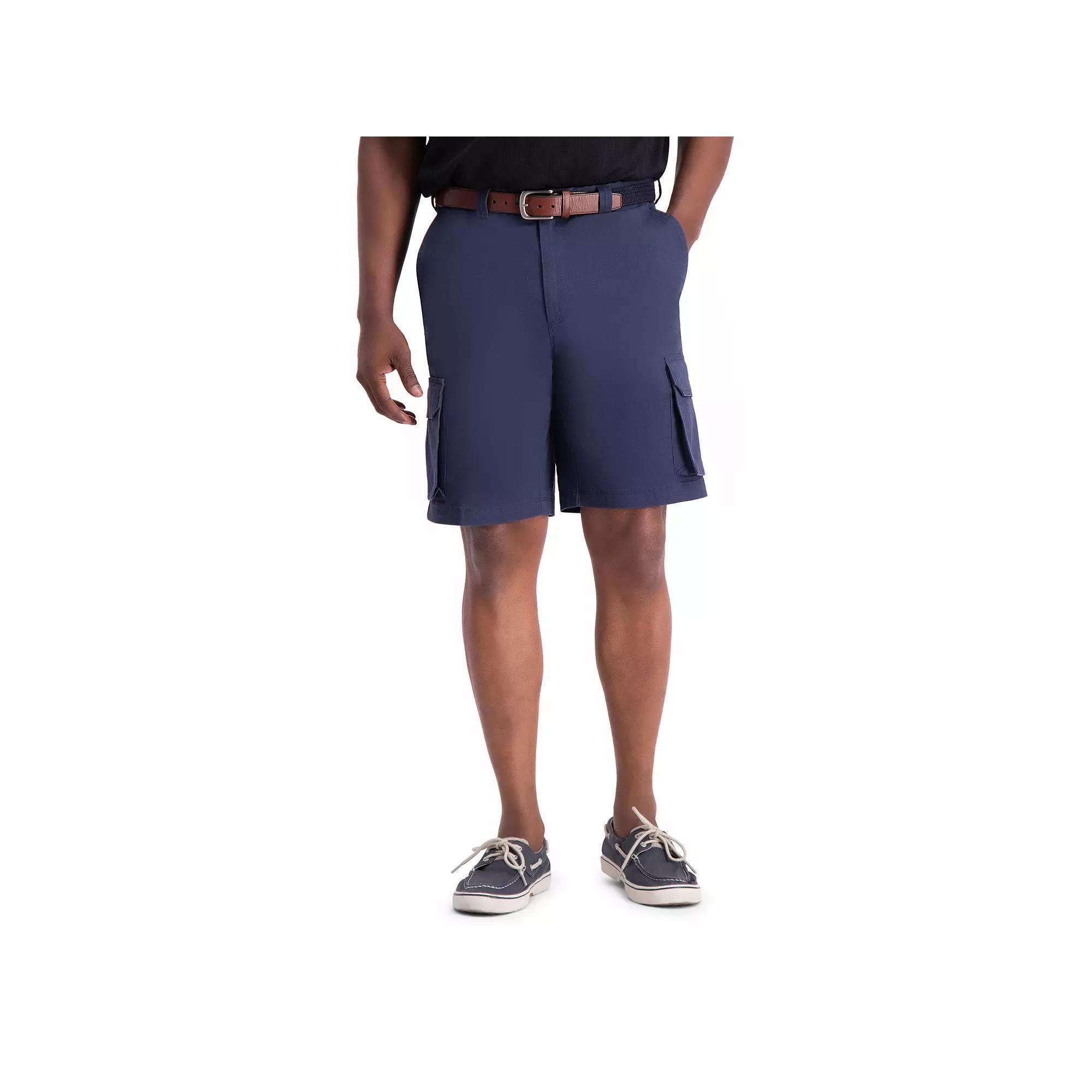 Men's Haggar® 10" Straight-Fit Stretch Cargo Flat-Front Shorts, Size: 44, Grey Product Image