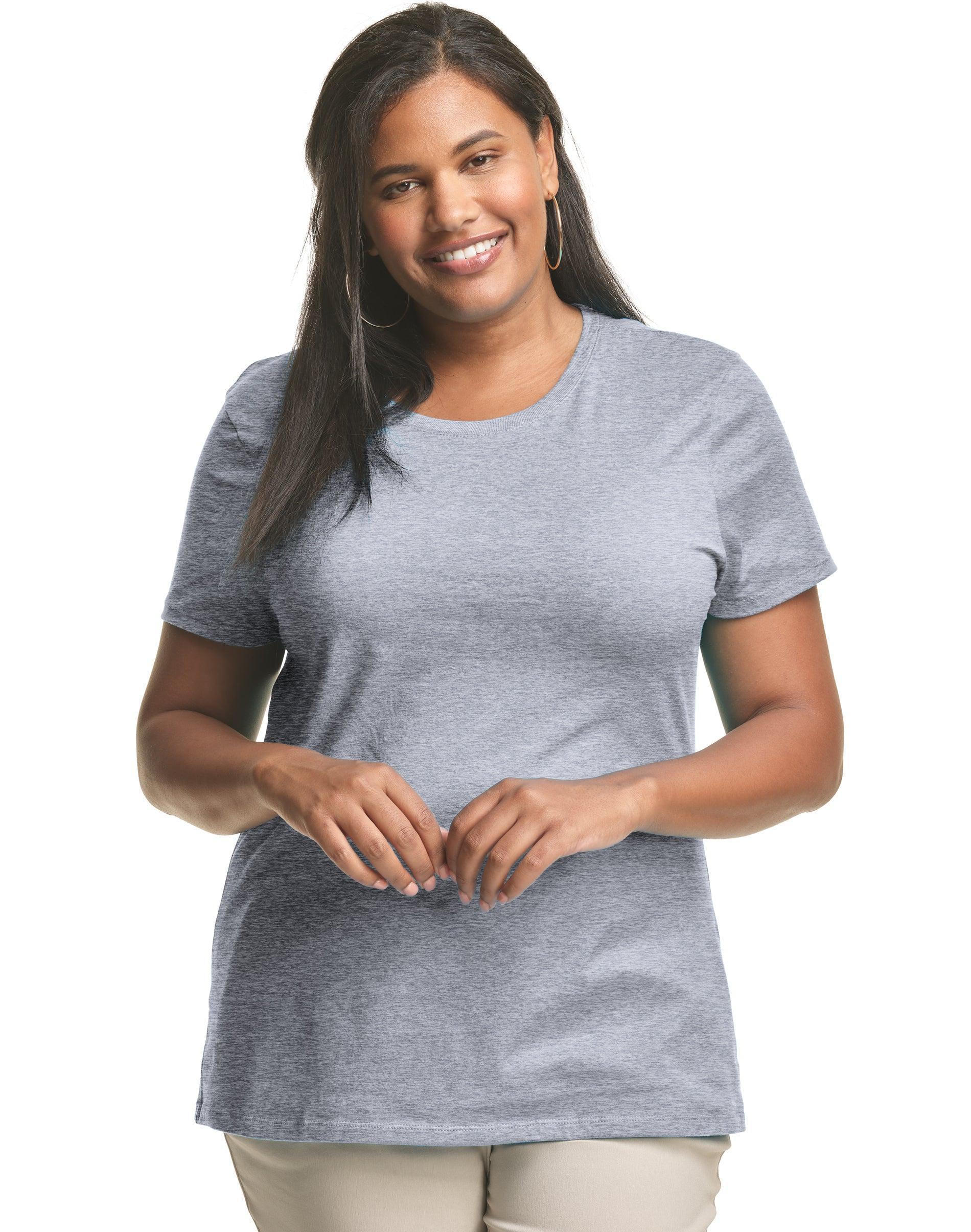 Hanes Just My Size Womens Cotton Crewneck T-Shirt (Plus ) Process Blue 1X Product Image