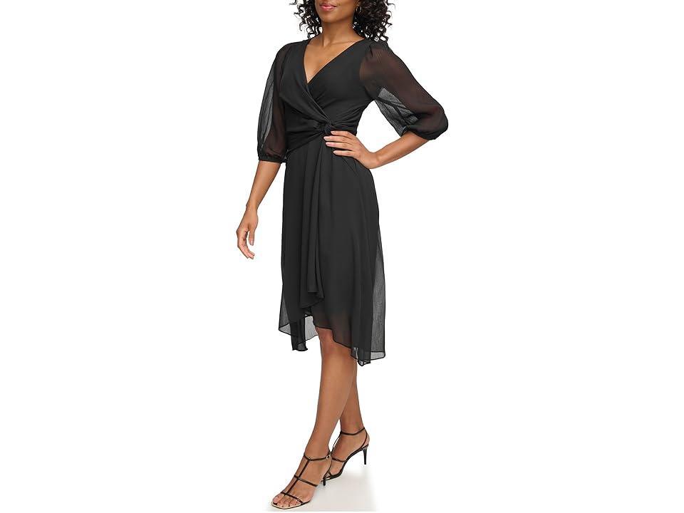 DKNY Balloon Sleeve with Side Knot Women's Clothing Product Image