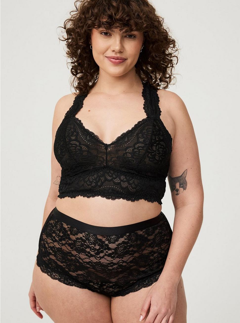 Unlined Lace Solid Racerback Bralette Product Image