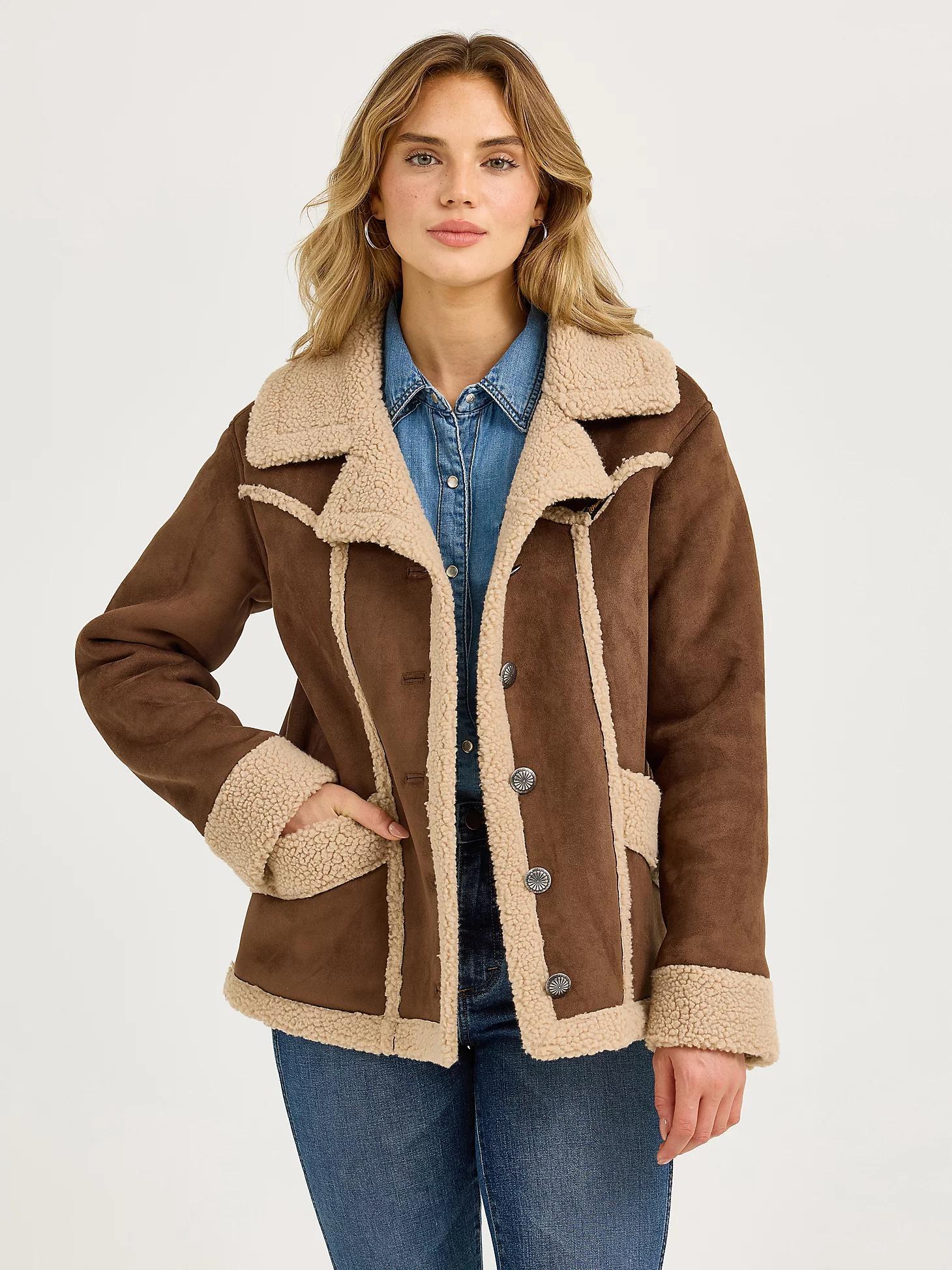 Women's Wrangler Faux Shearling Barn Coat Product Image