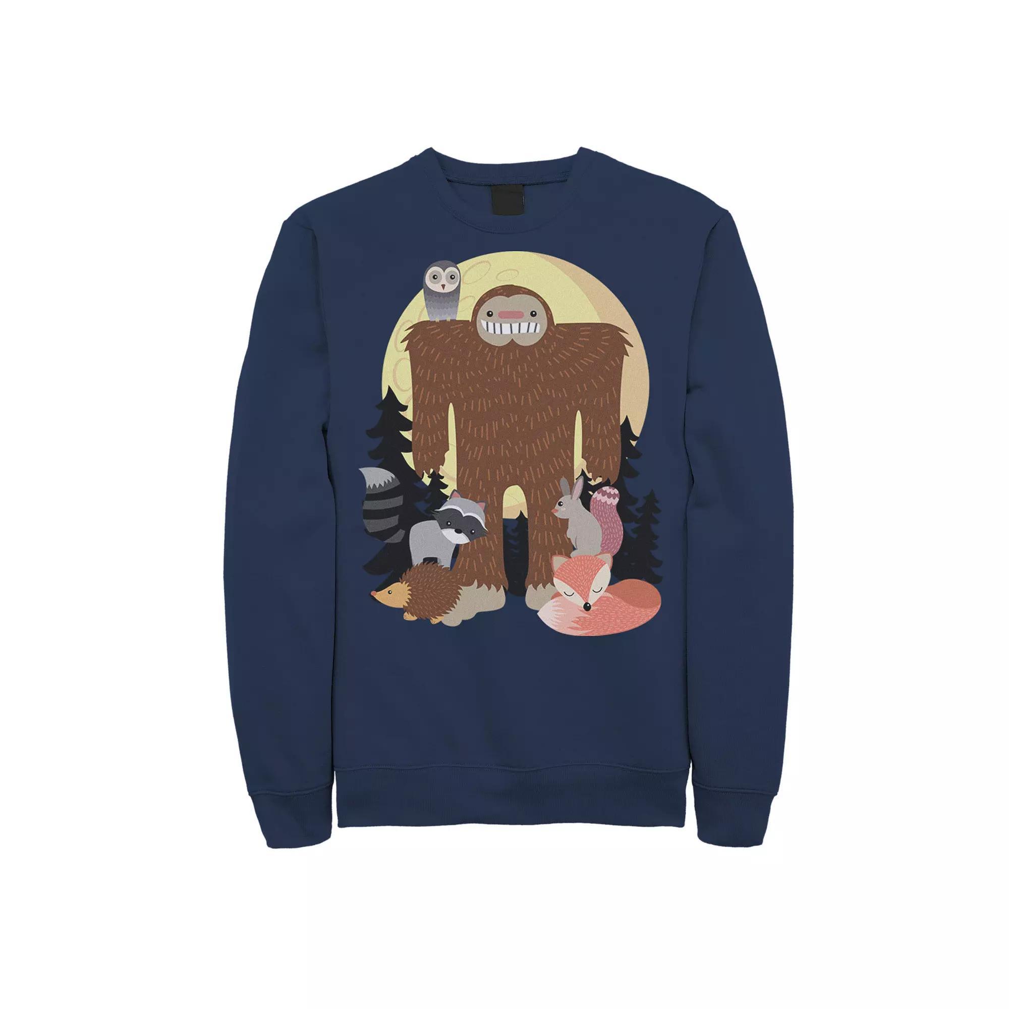 Men's Sasquatch With Woodland Creatures Sweatshirt,  Product Image