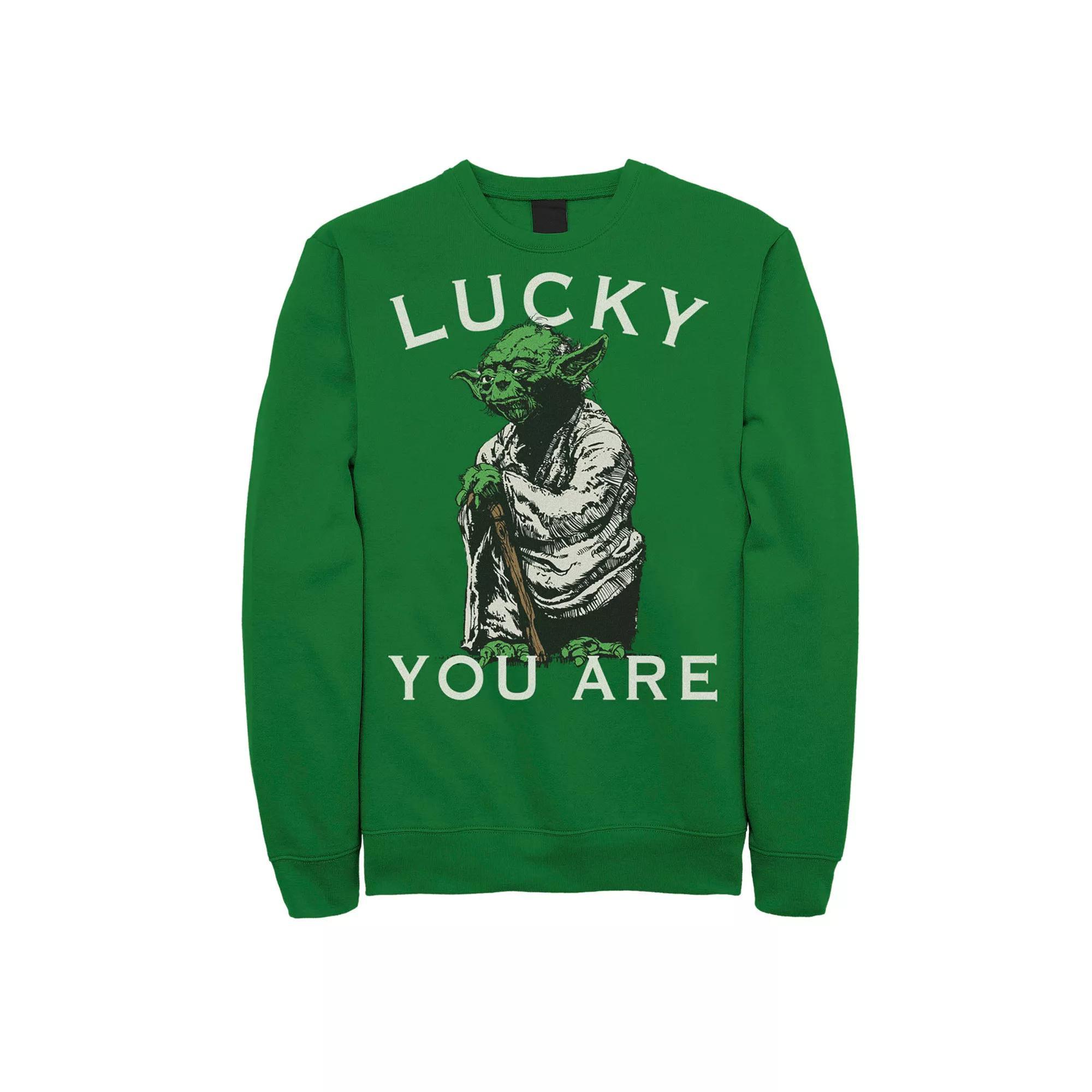 Men's Star Wars Yoda "Lucky You Are" St. Patrick's Day Sweatshirt, Size: XXL, Kelly Product Image