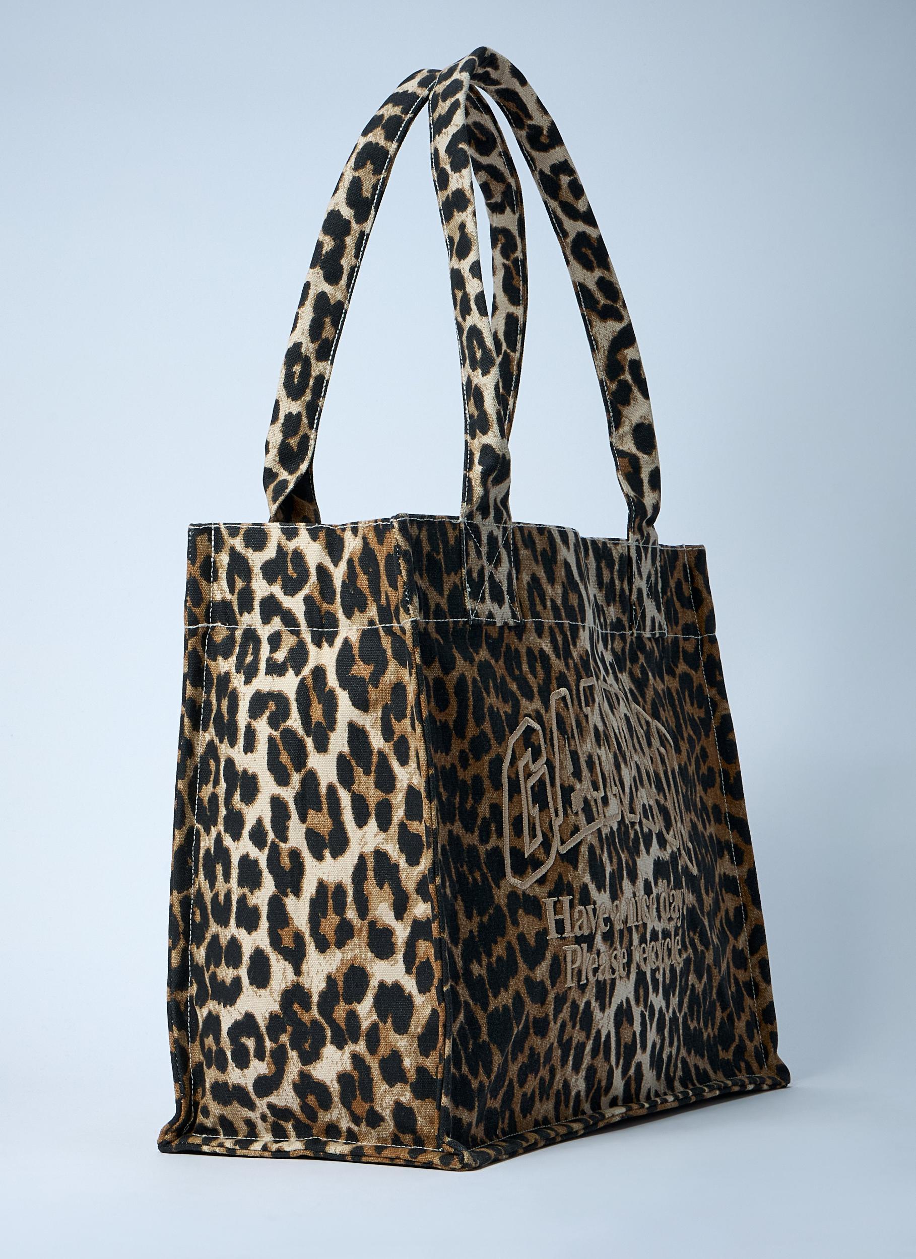 large leopard-print canvas tote bag Product Image