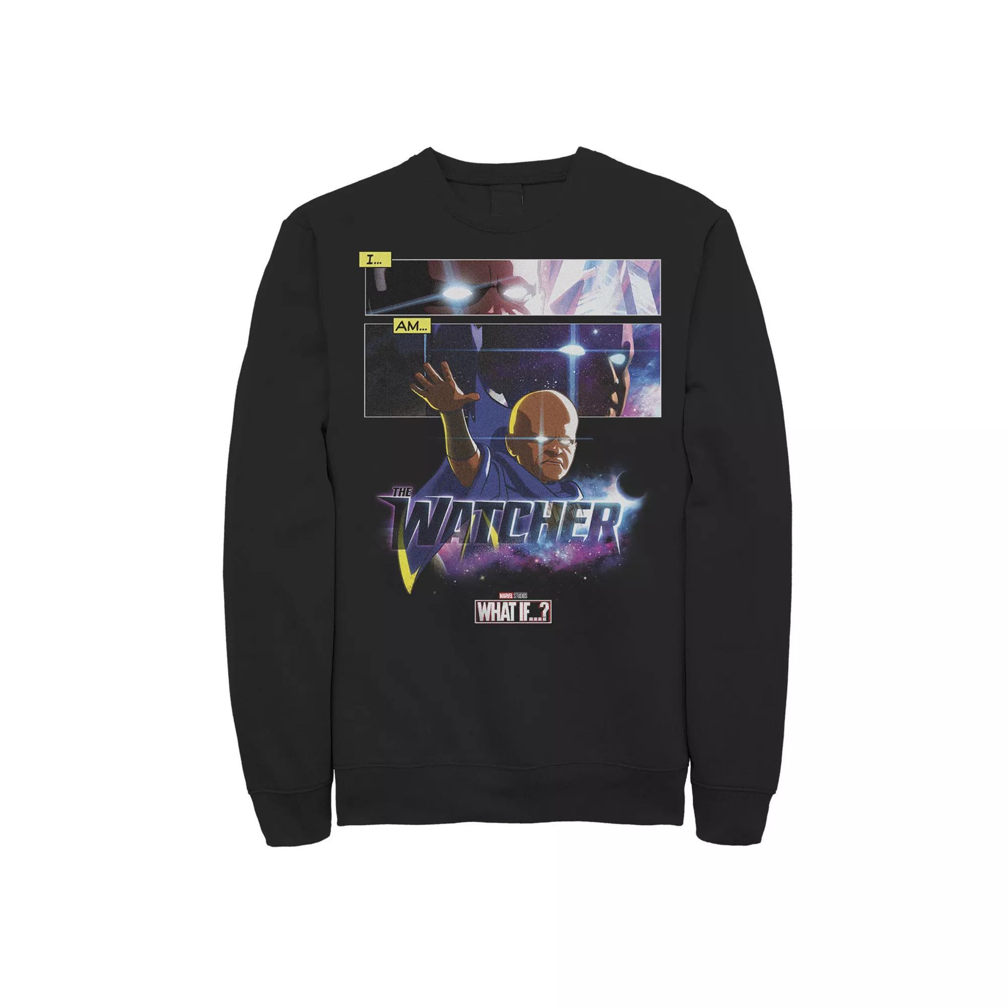 Men's Marvel What If The Watcher Panel Poster Sweatshirt, Boy's, Size: Large, Black Product Image