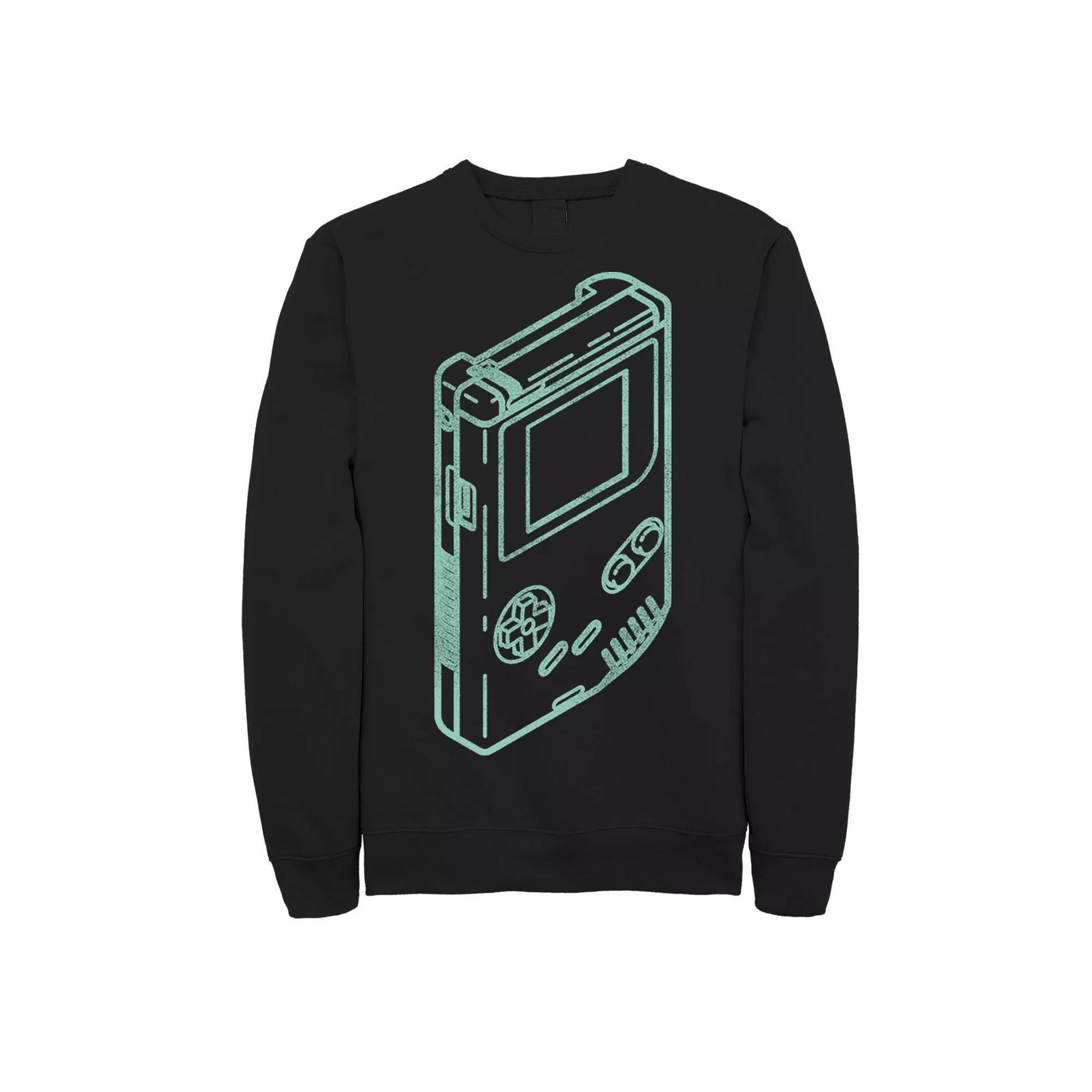 Big & Tall Super Mario Gameboy Line Art Portrait Graphic Fleece Pullover, Men's,  Product Image