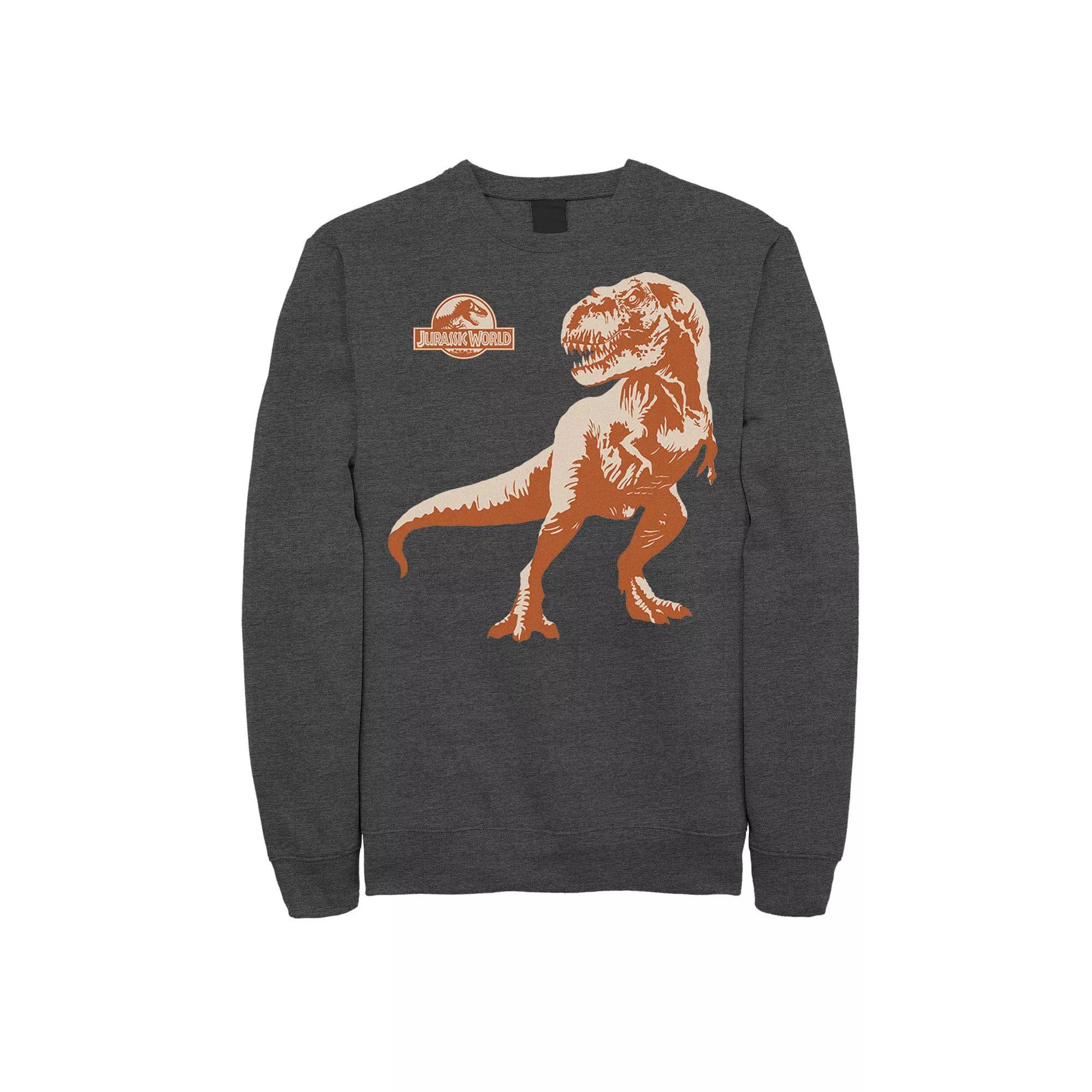 Men's Jurassic Park Orange Hue T-Rex Portrait Logo Graphic Fleece Pullover,  Product Image