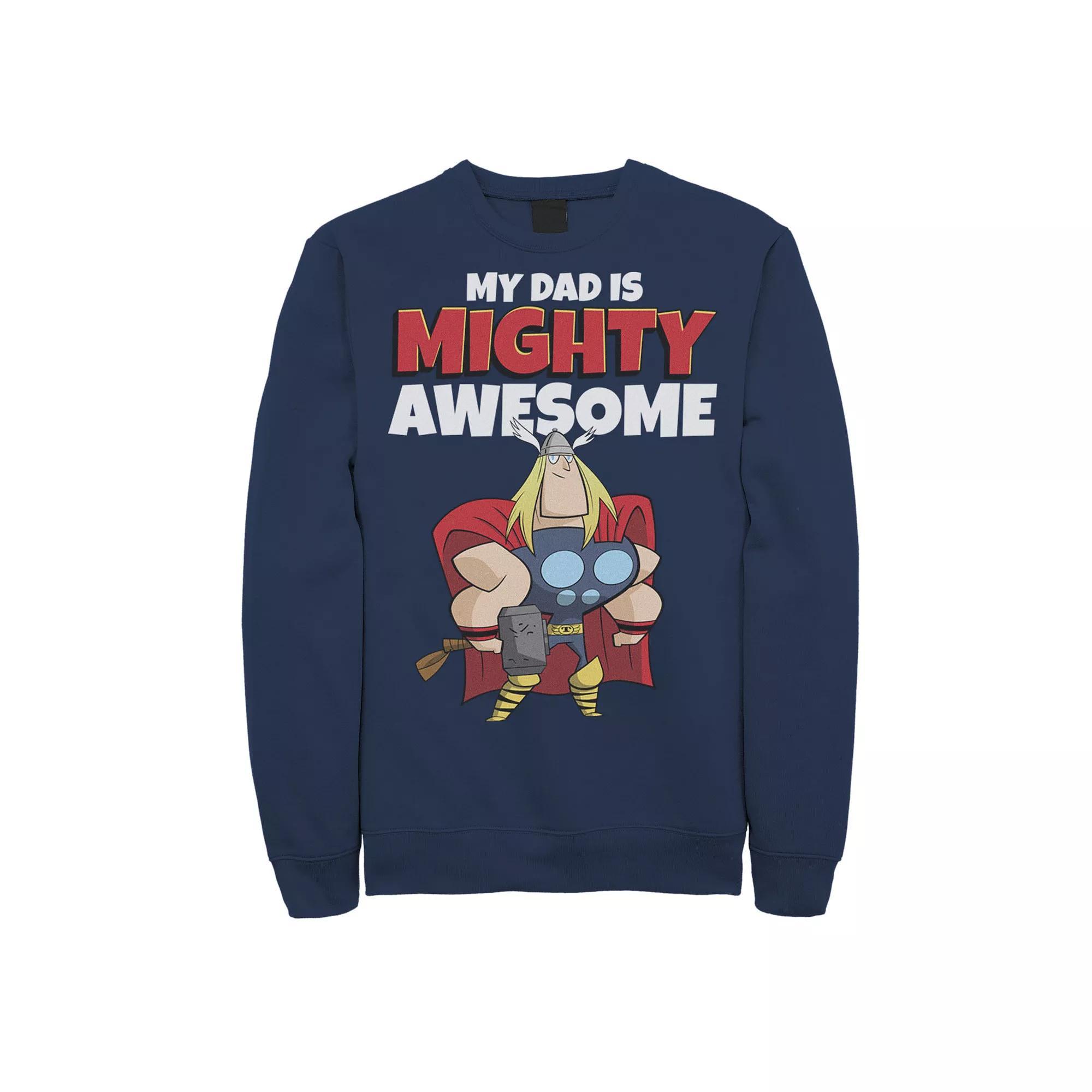Men's Marvel Father's Day My Dad Is Mighty Awesome Thor Portrait Sweatshirt,  Product Image