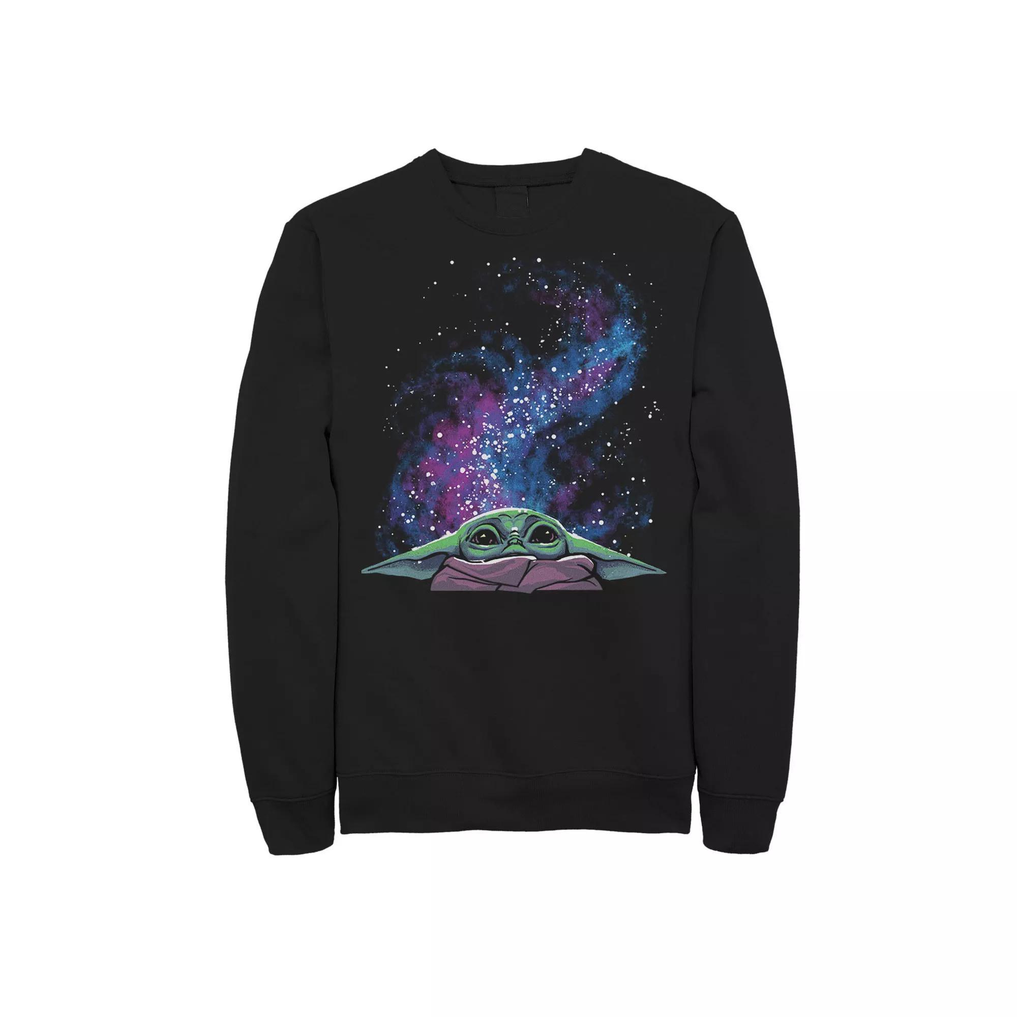 Big & Tall The Mandalorian The Child Galaxy Big Face Fleece Sweatshirt, Men's,  Product Image