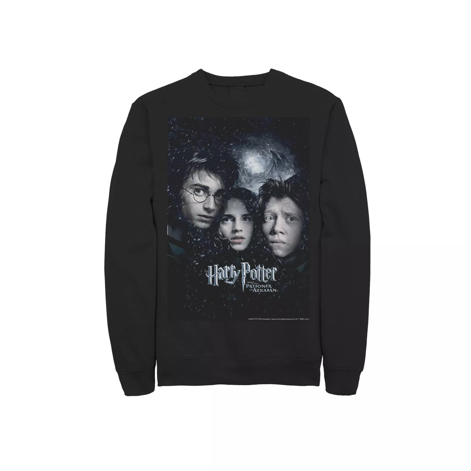 Men's Harry Potter Prisoner Of Azkaban Harry Ron Hermione Poster Fleece Graphic Pullover,  Product Image