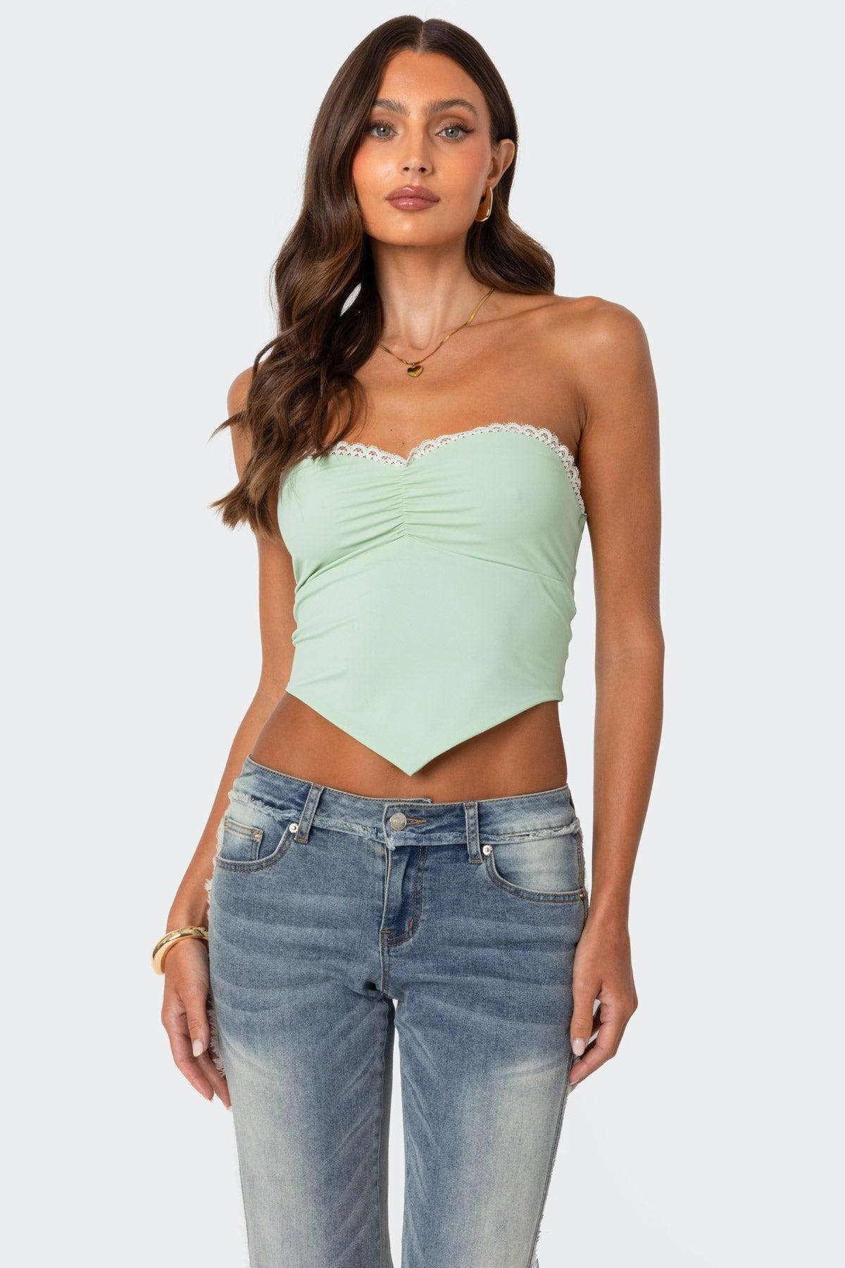 Cinched Strapless Triangle Top Product Image