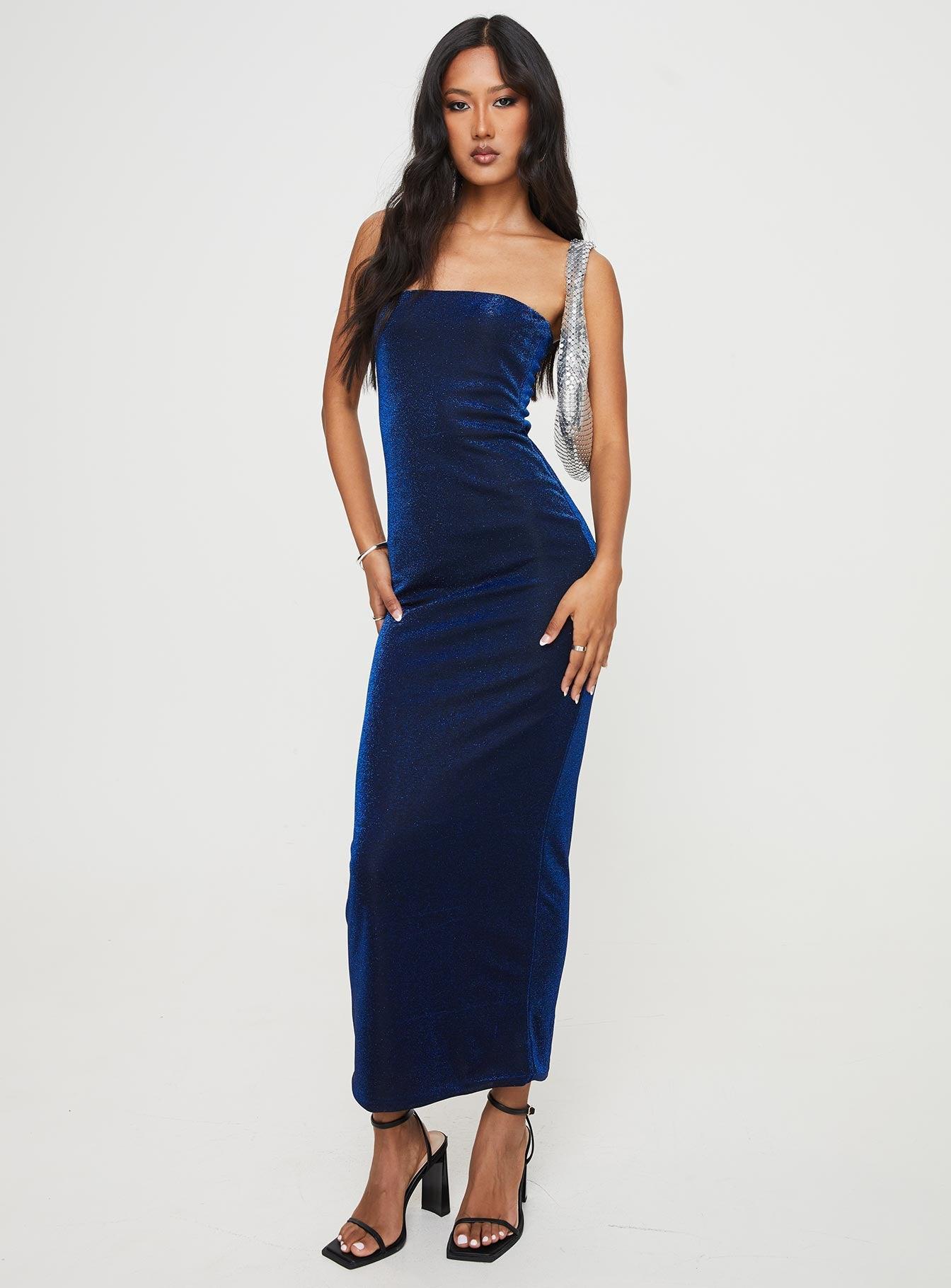 Samper Strapless Maxi Dress Navy Lower Impact Product Image