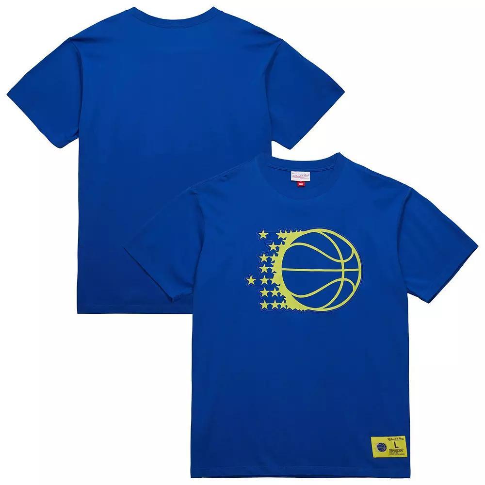 Men's Mitchell & Ness Blue Orlando Magic Hardwood Classics Neon Nights Premium T-Shirt,  Product Image