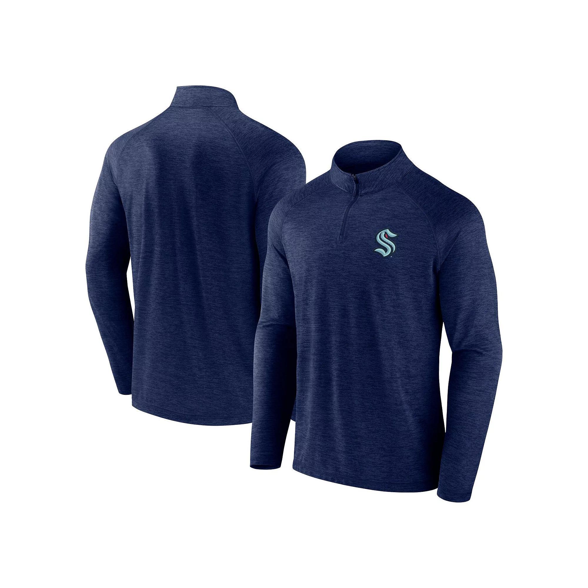Men's Fanatics Navy Tennessee Titans Head-to-Head Raglan Quarter-Zip Jacket,  Product Image