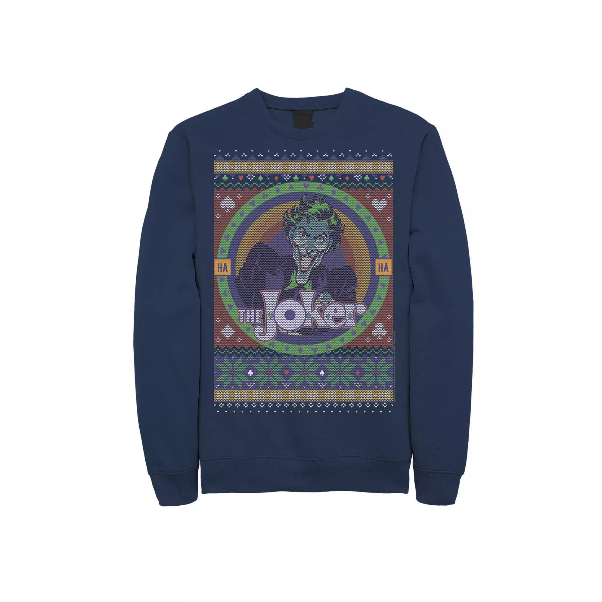 Men's DC Comics Batman The Joker Retro Knit Style Fleece,  Product Image