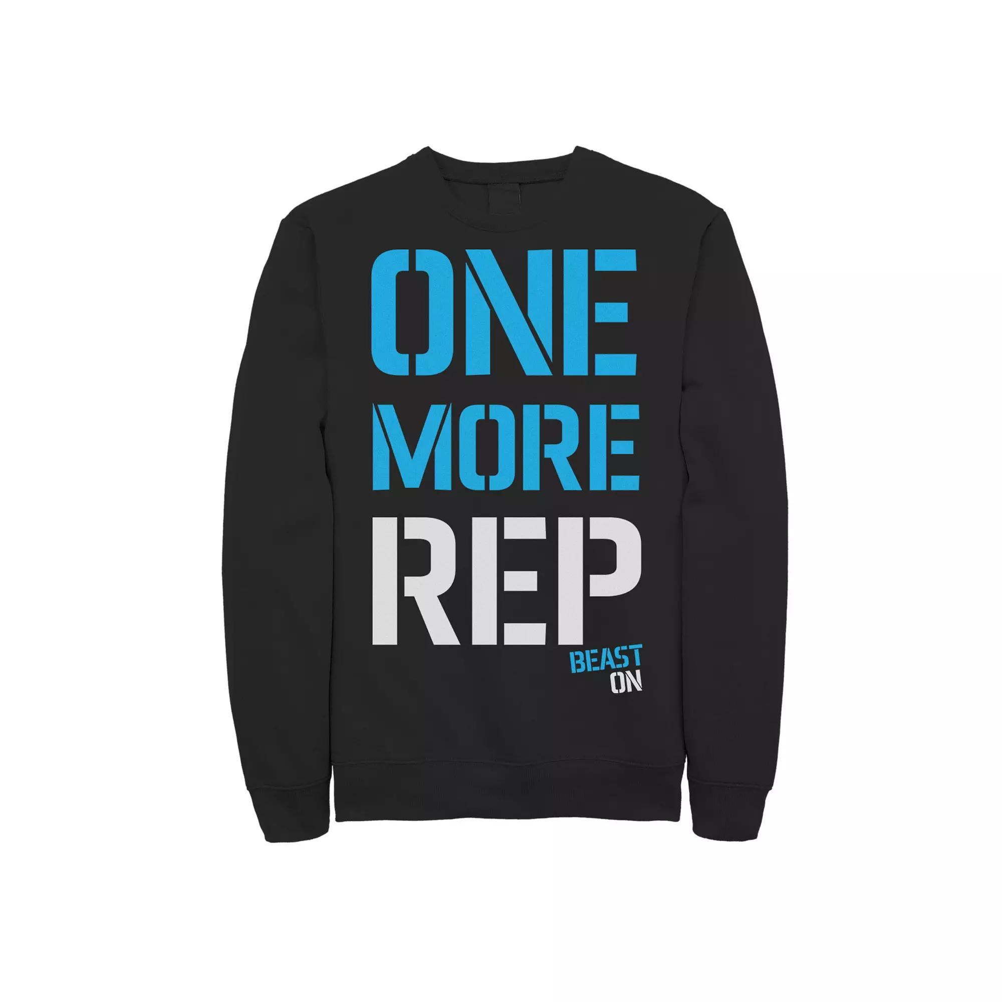 Men's One More Rep Beast On Word Stack Graphic Fleece Pullover,  Product Image