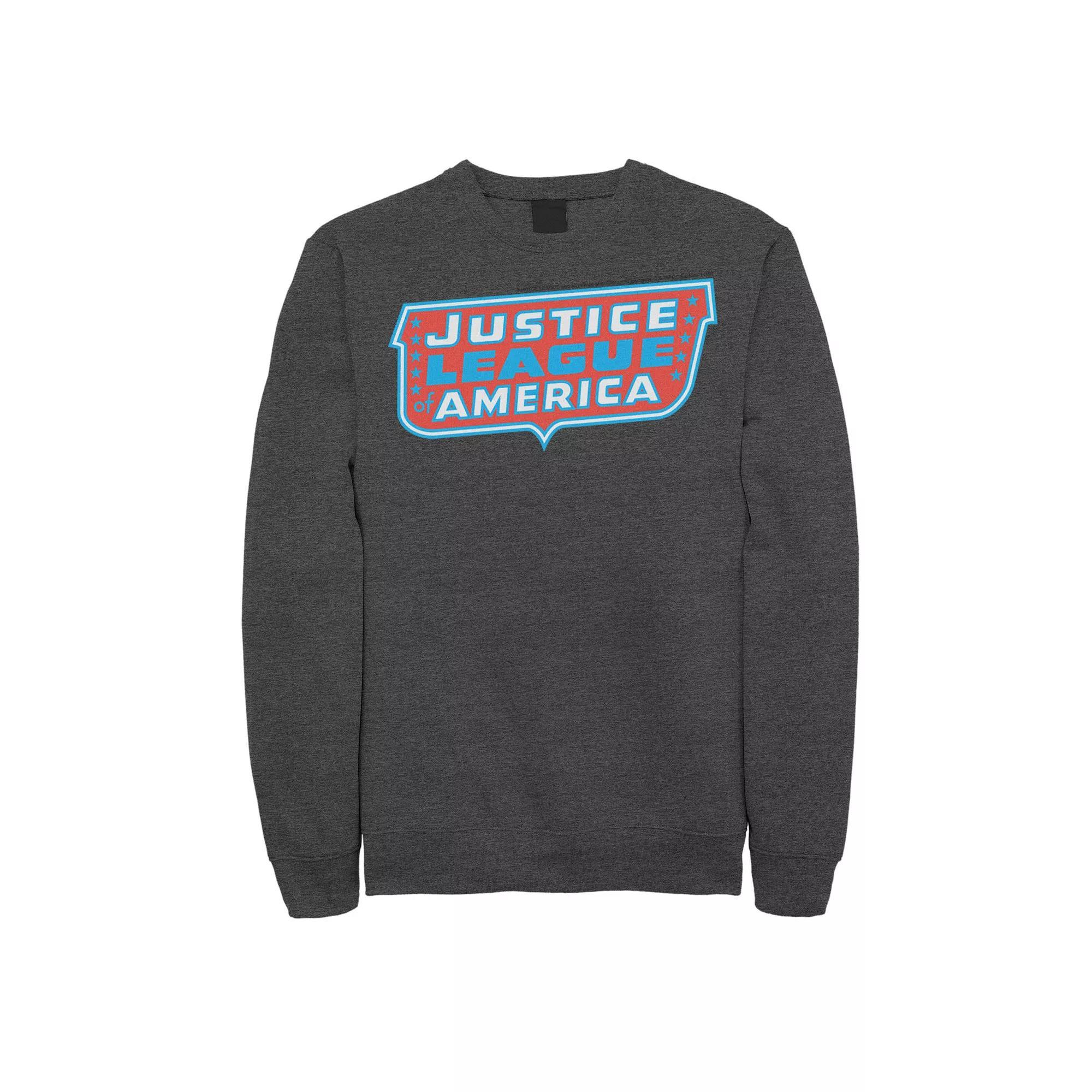 Men's DC Comics Justice League Of America Text Poster Logo Sweatshirt,  Product Image