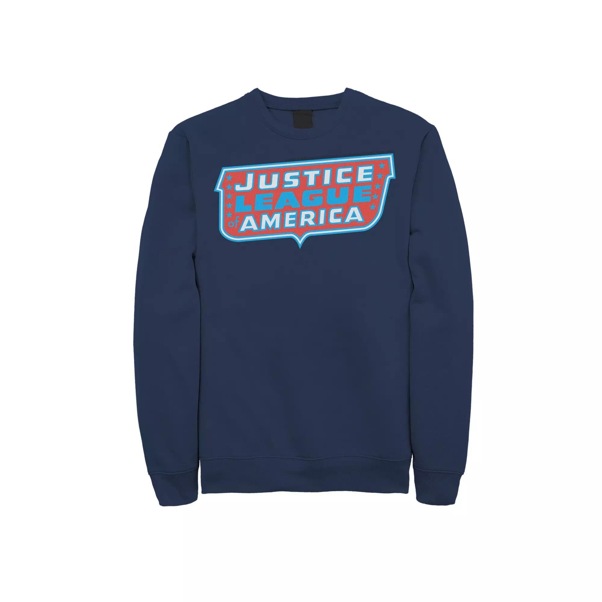Men's DC Comics Justice League Of America Text Poster Logo Sweatshirt,  Product Image
