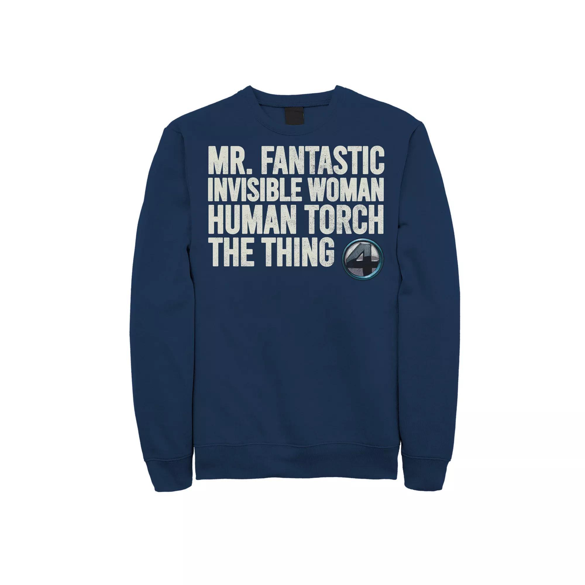 Men's Marvel Fantastic Four Team Name Stack Sweatshirt,  Product Image
