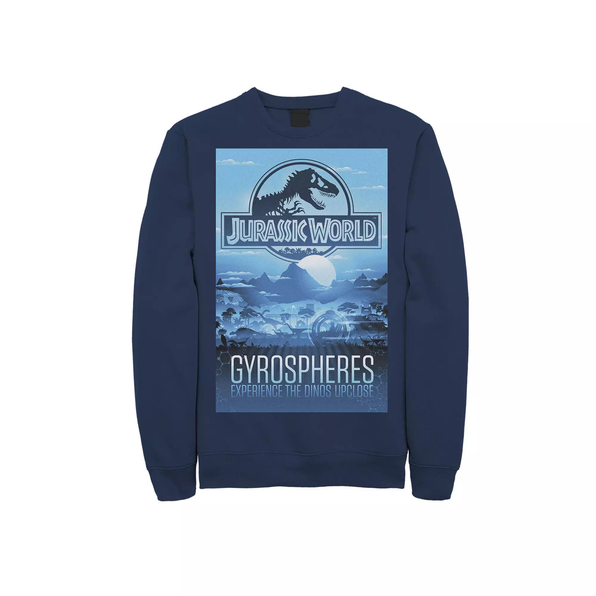 Men's Jurassic World Gyrospheres Tour Park Poster Graphic Graphic Fleece Pullover Pullover,  Product Image