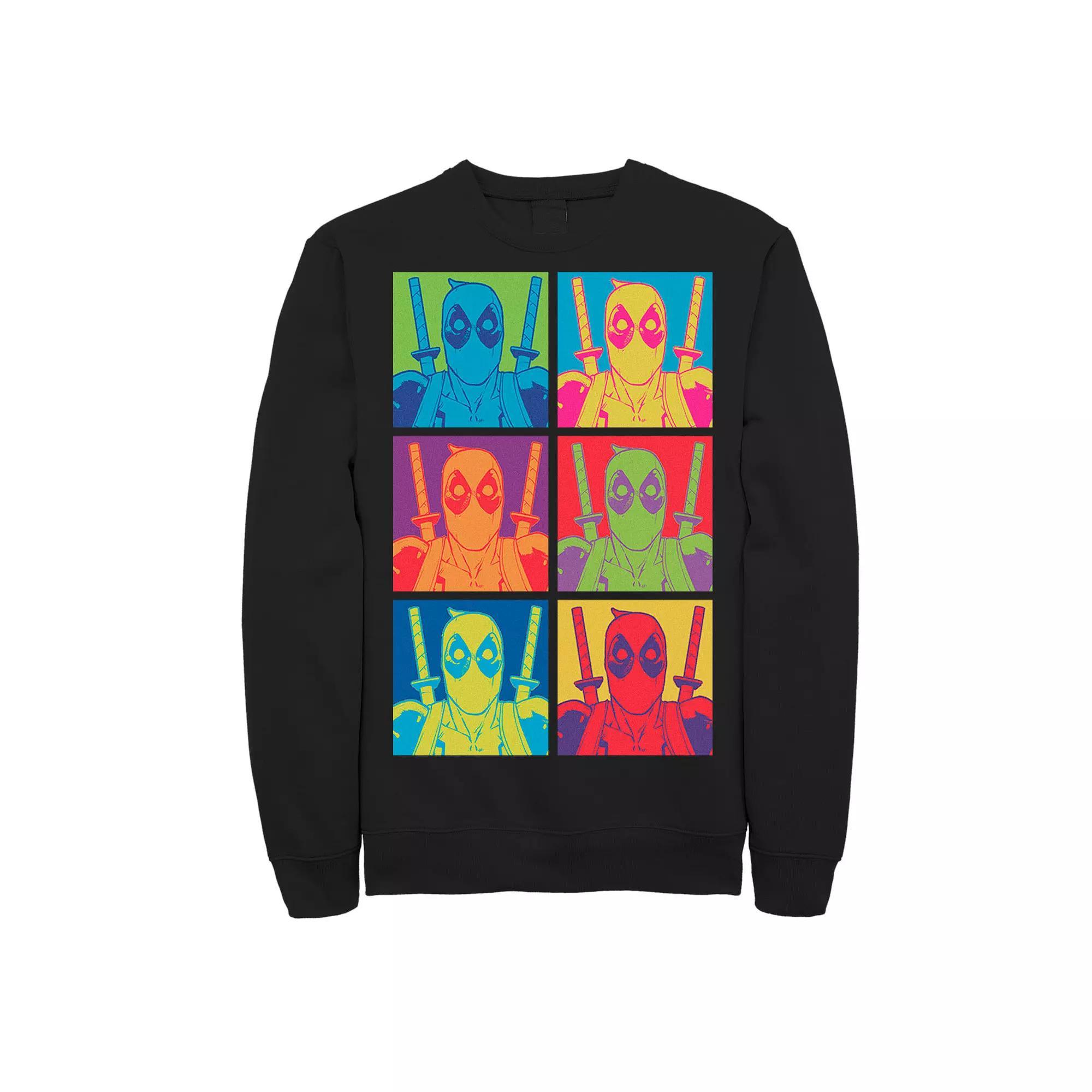 Mens Marvel Deadpool Color Box Up Repeat Sweatshirt Product Image