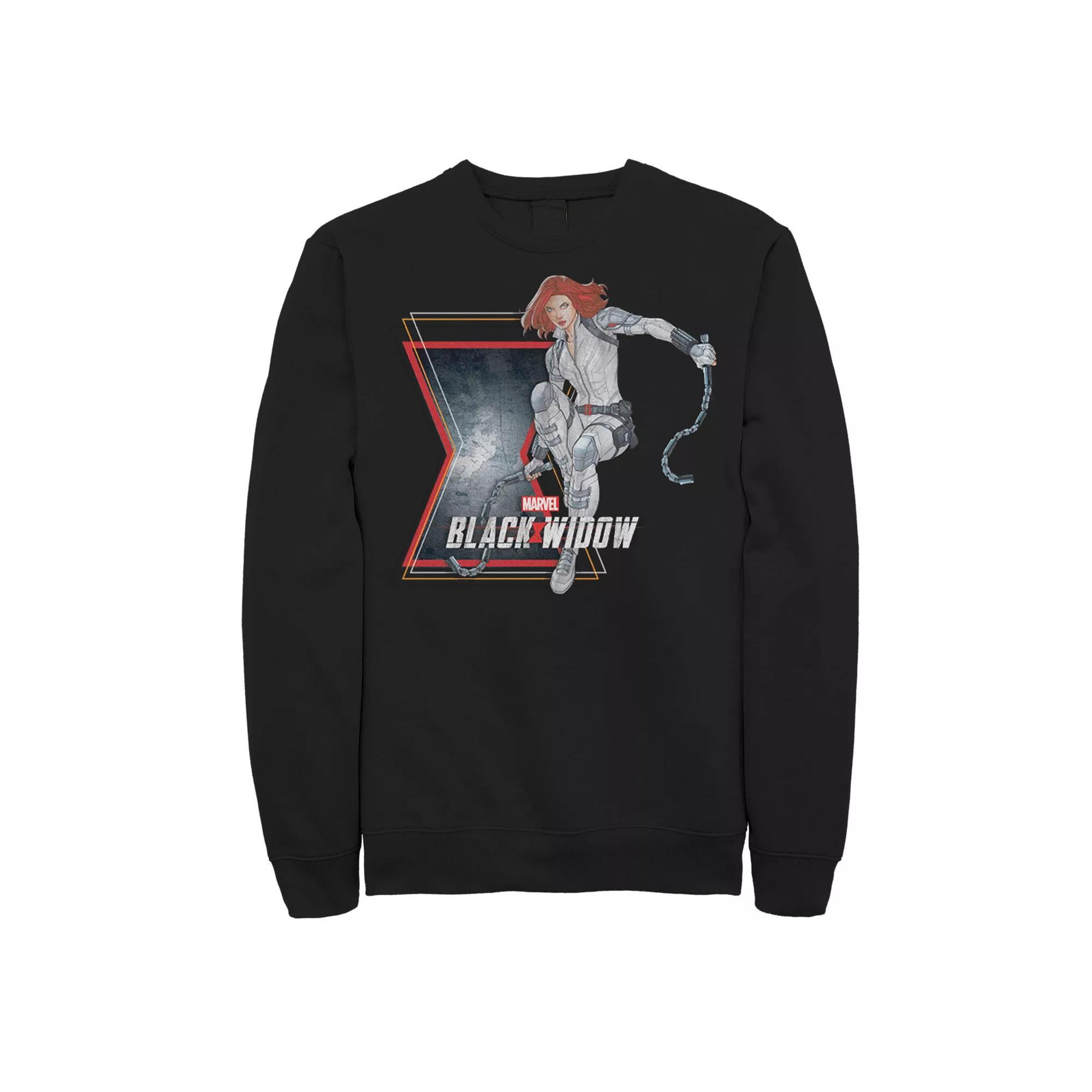 Men's Marvel Black Widow Action Pose Sweatshirt,  Product Image