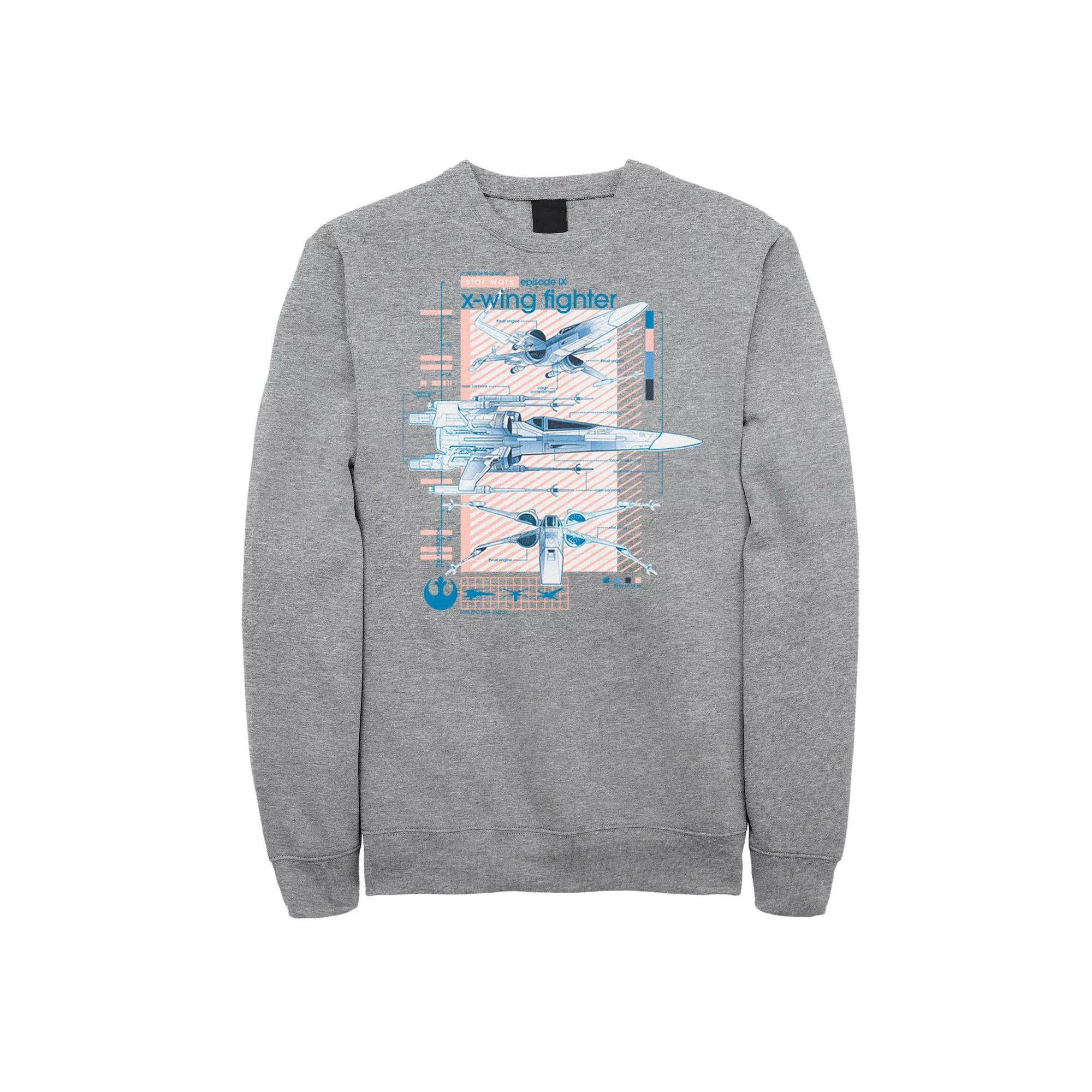 Men's Star Wars The Rise of Skywalker X-Wing Details Fleece Graphic Top,  Product Image