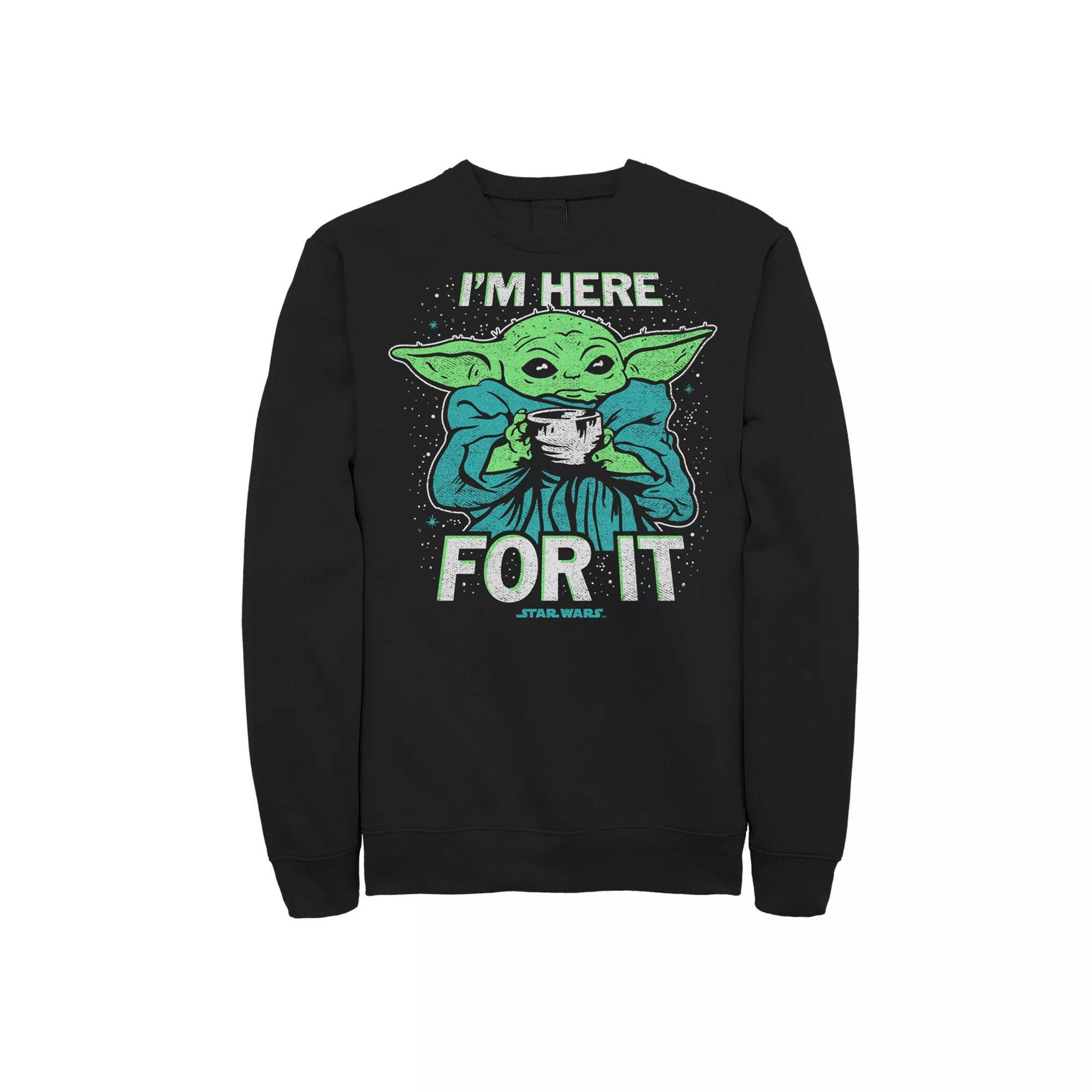 Men's Star Wars The Mandalorian The Child I'm Here For It Graphic Fleece Sweatshirt,  Product Image