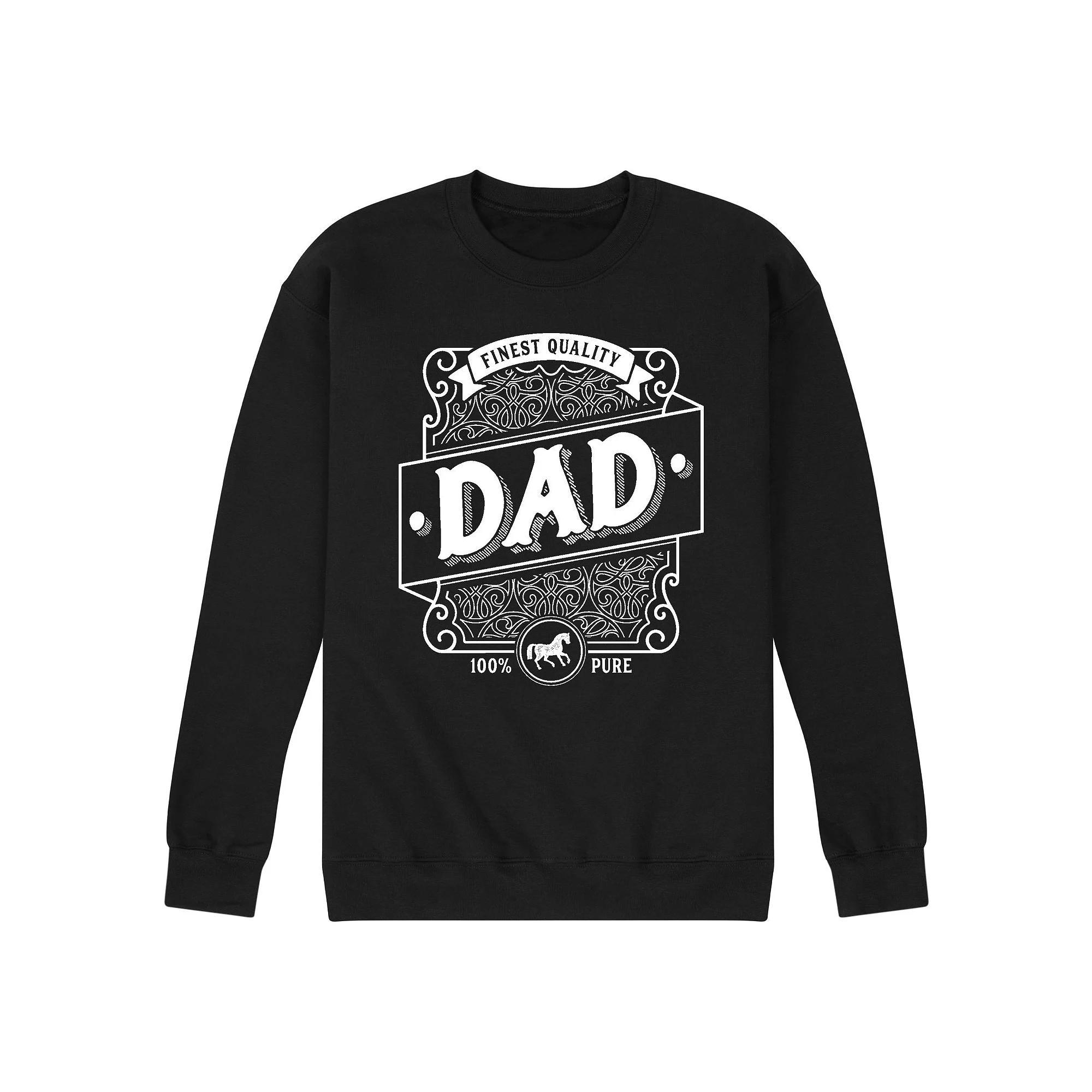 Men's Dad Liquor Label Fleece Sweatshirt, Size: Small, Black Product Image