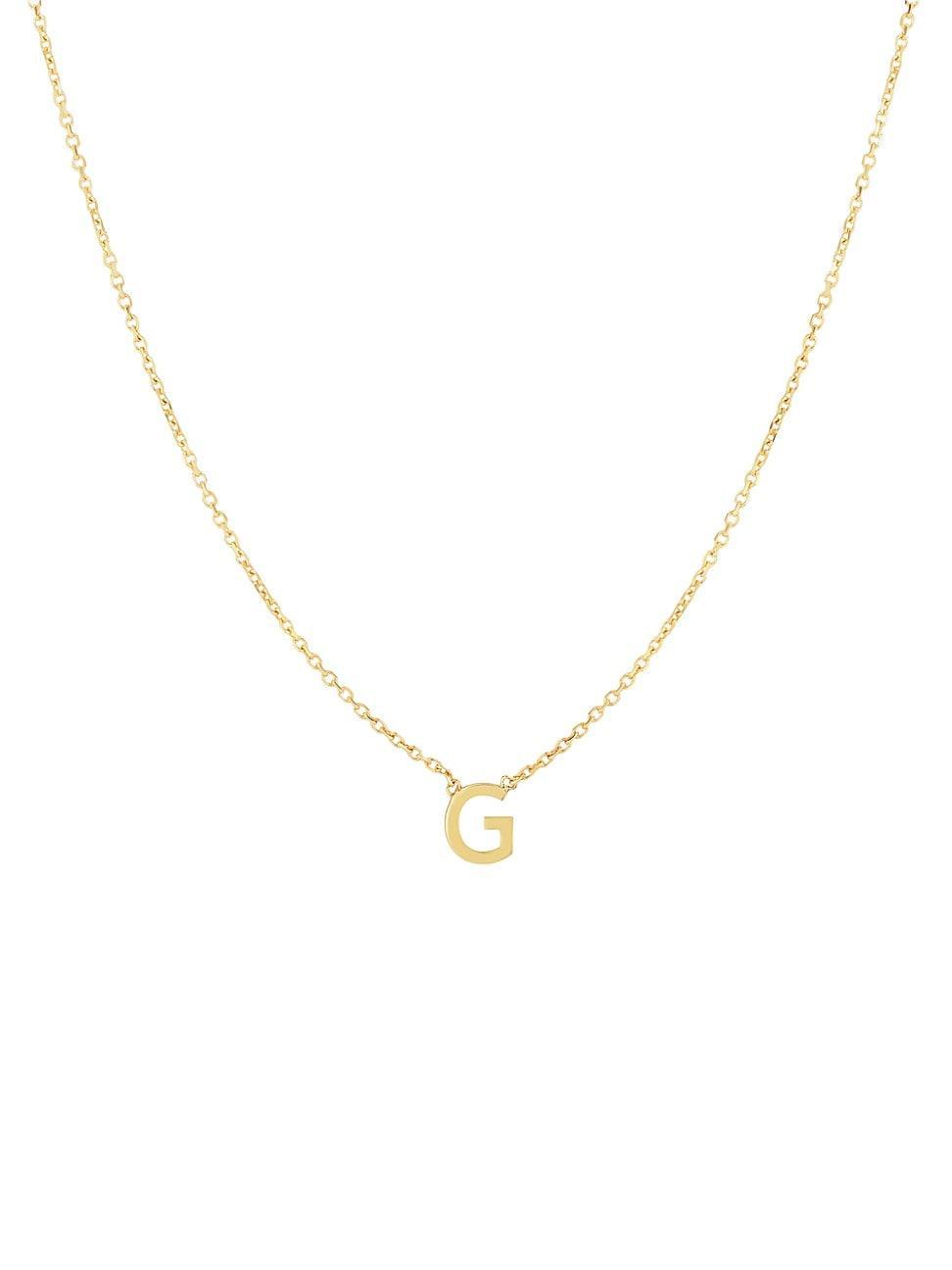 Womens 14K Yellow Gold Initial Pendant Necklace Product Image