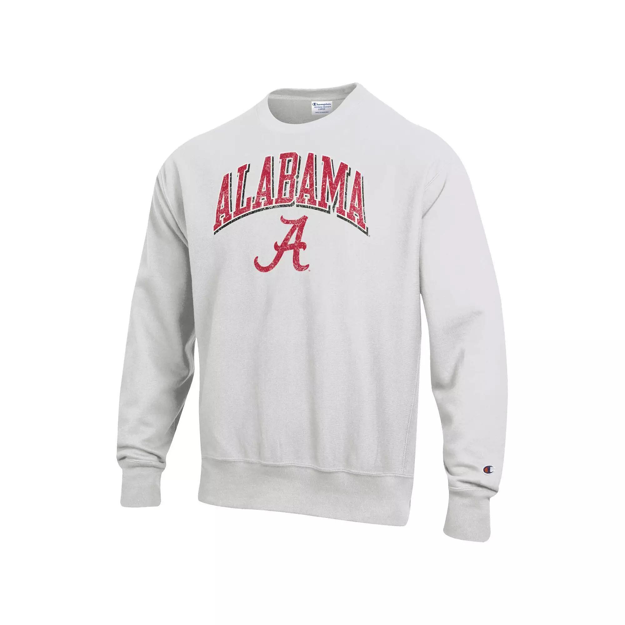 Men's Champion Gray Alabama Crimson Tide Arch Over Logo Reverse Weave Pullover Sweatshirt,  Product Image