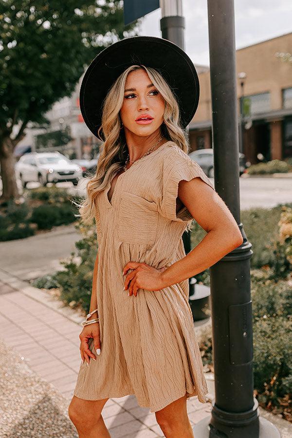 Long Weekend Wonderful Shift Dress In Warm Taupe Product Image