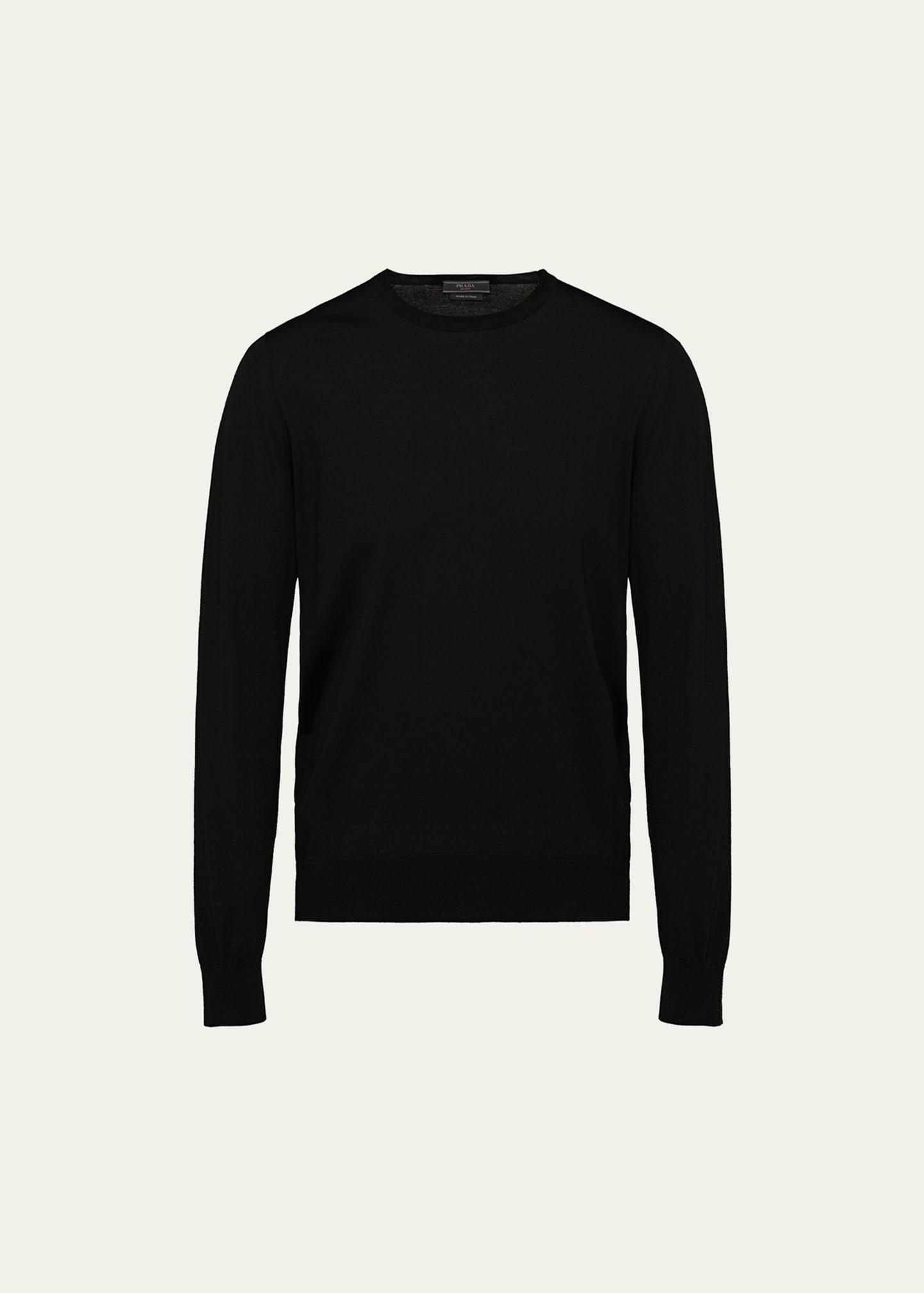 Mens Worsted Wool Crewneck Sweater Product Image