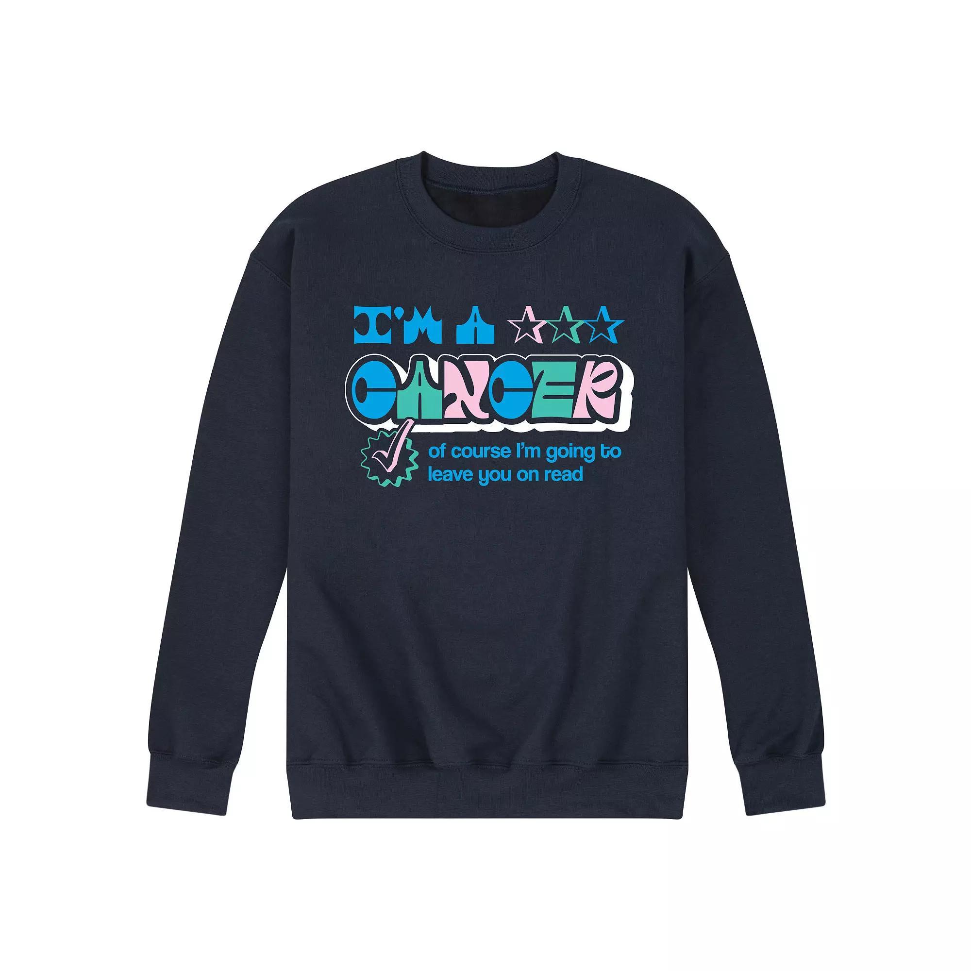 Men's Cancer Leave You On Read Fleece Sweatshirt, Size: Medium, Blue Product Image