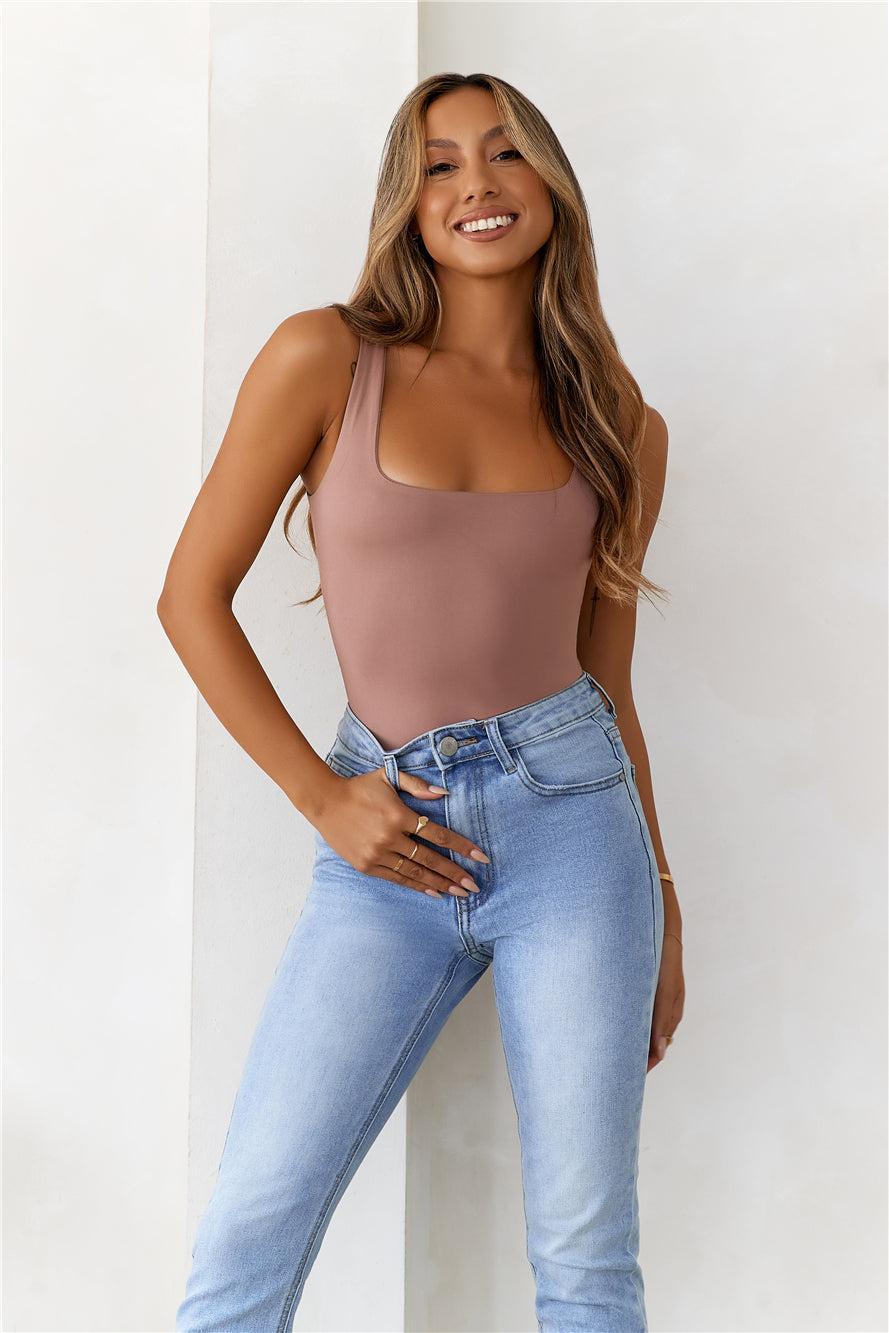 BASE  Everyday Staple Singlet Top Mocha Product Image