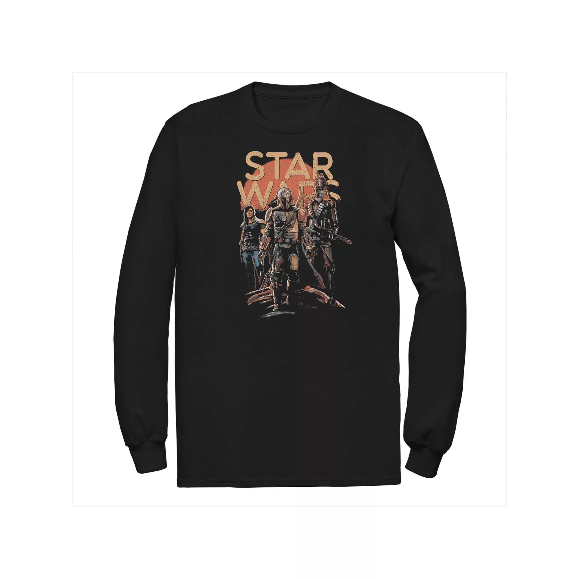 Men's Star Wars The Mandalorian Character Entourage Long Sleeve Graphic Tee,  Product Image