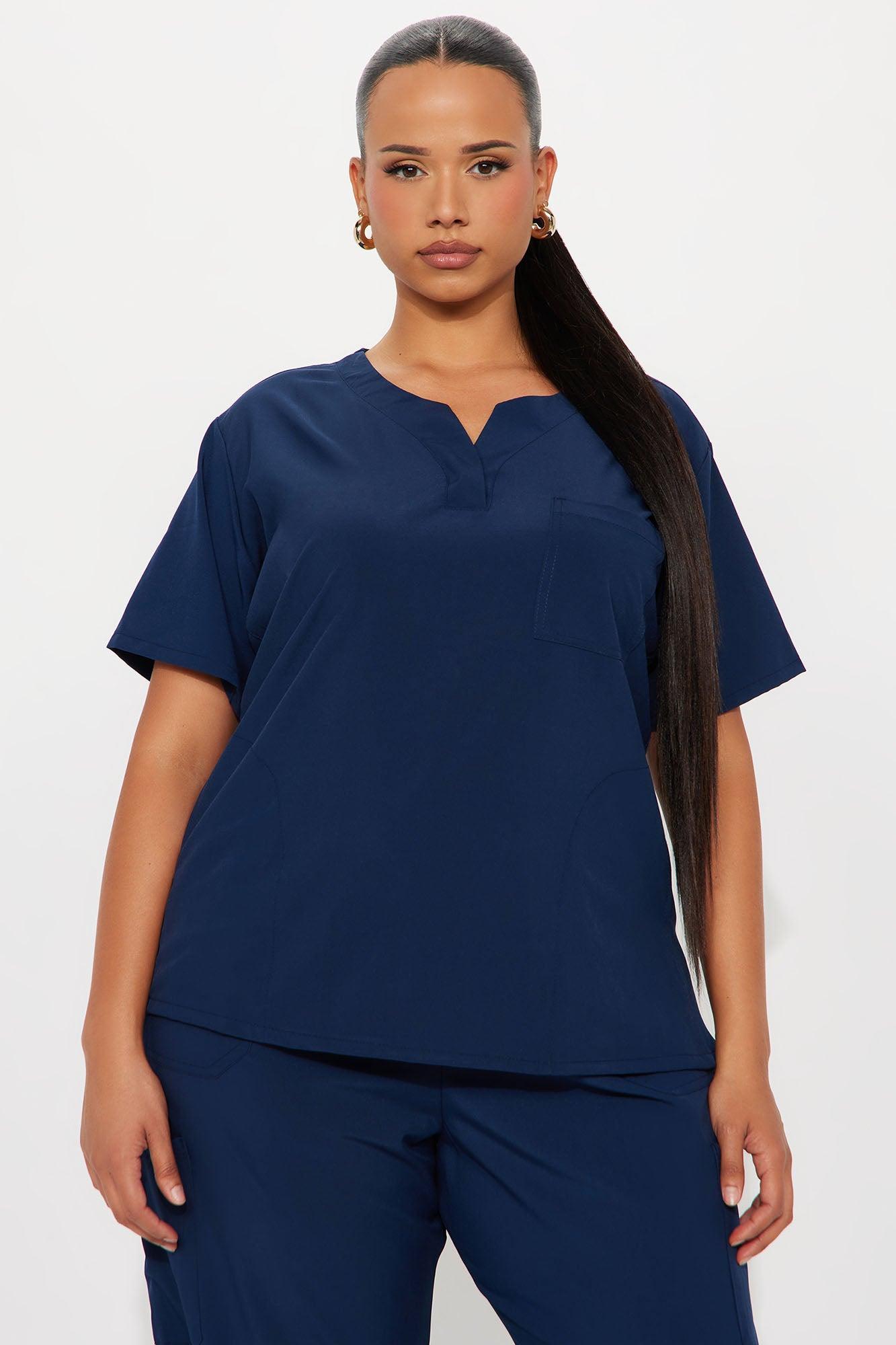 Work Call 4 Way Stretch Uniform Scrub Pant Set - Navy Female Product Image